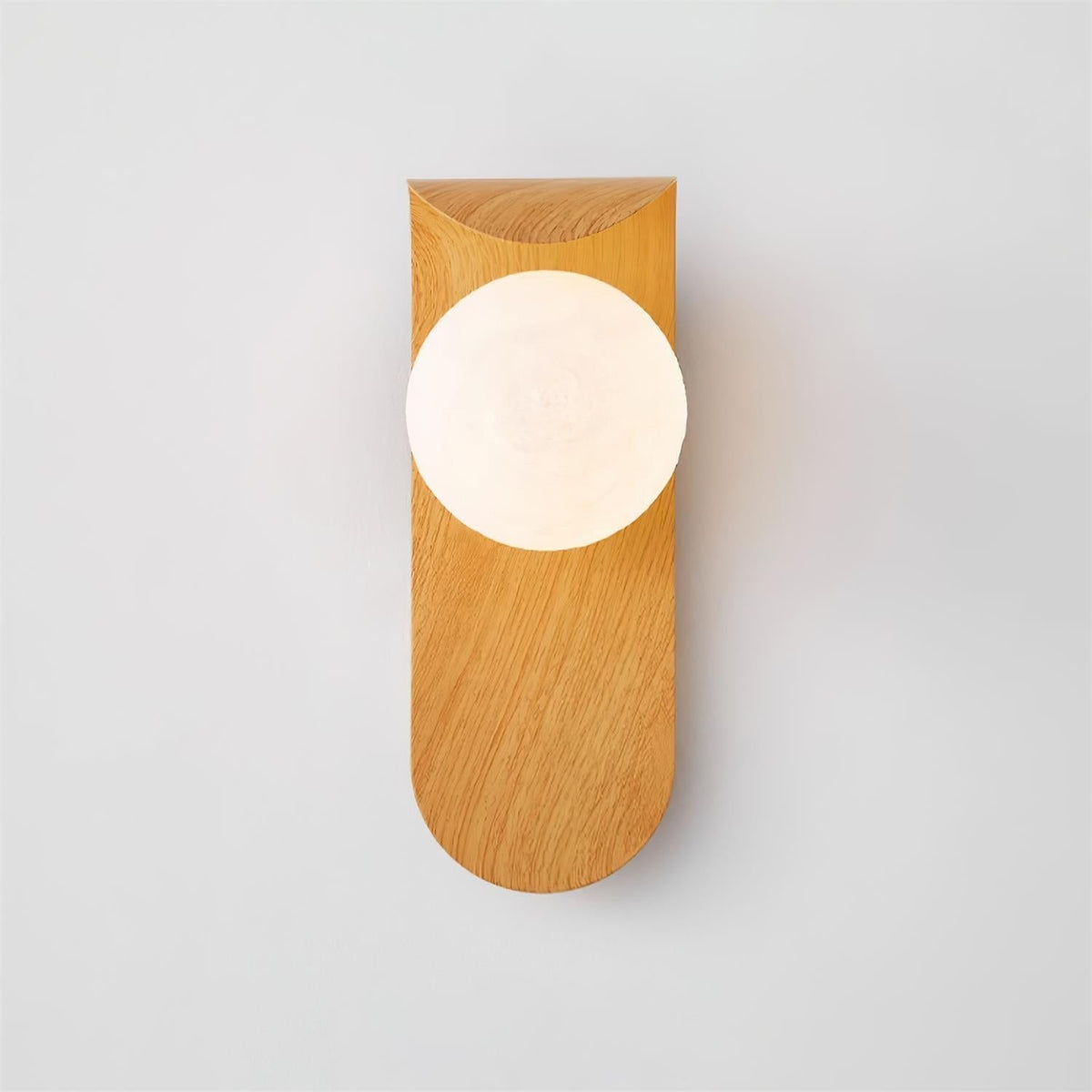Contemporary Wood-Finish Wall Sconce with Glass or Acrylic Globe Shade for Living Room & Bedroom | Thomler