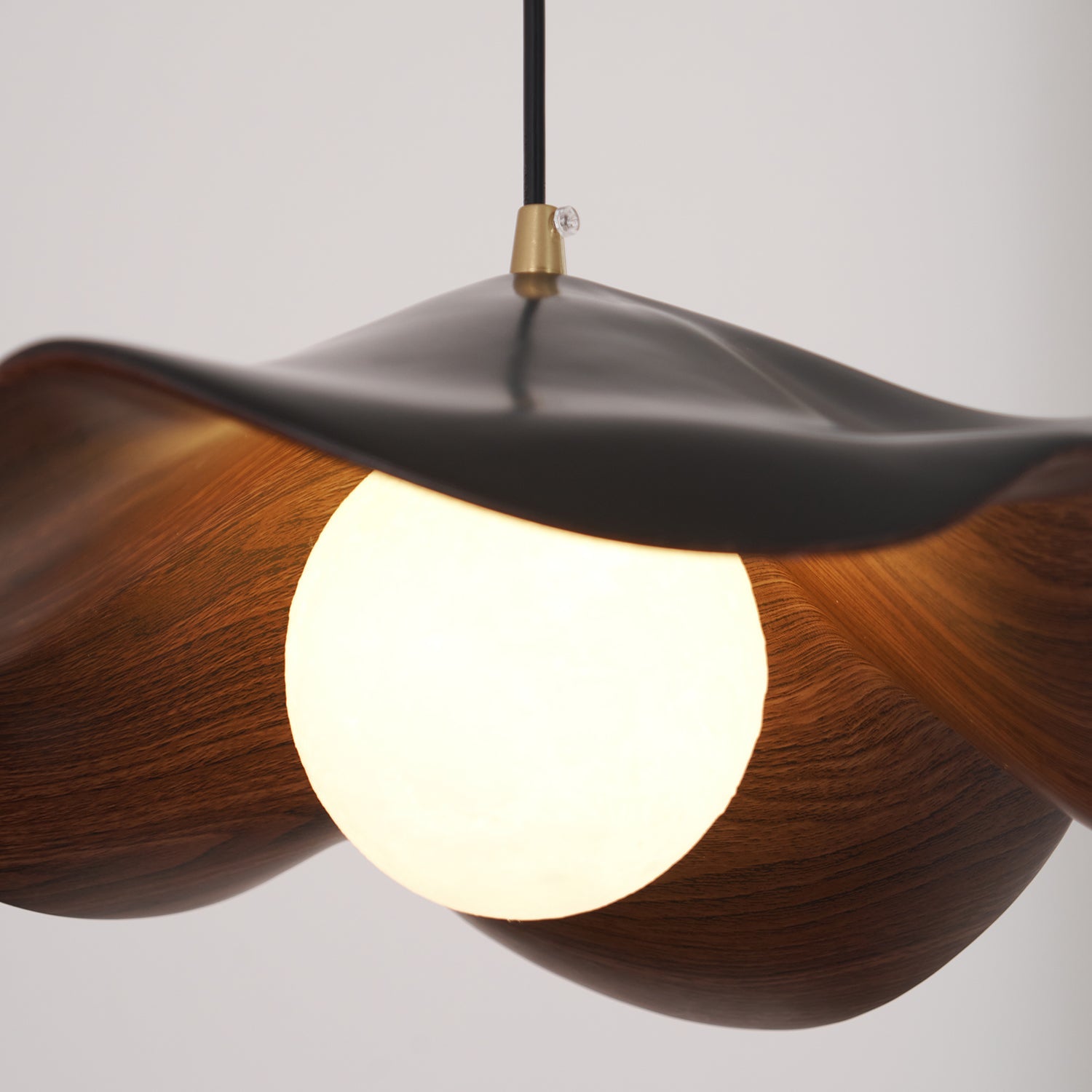 Pendant Light Resin 11 in White Dining Room Ceiling Lamp Leaf Pattern Decorative Fixture | Thomler