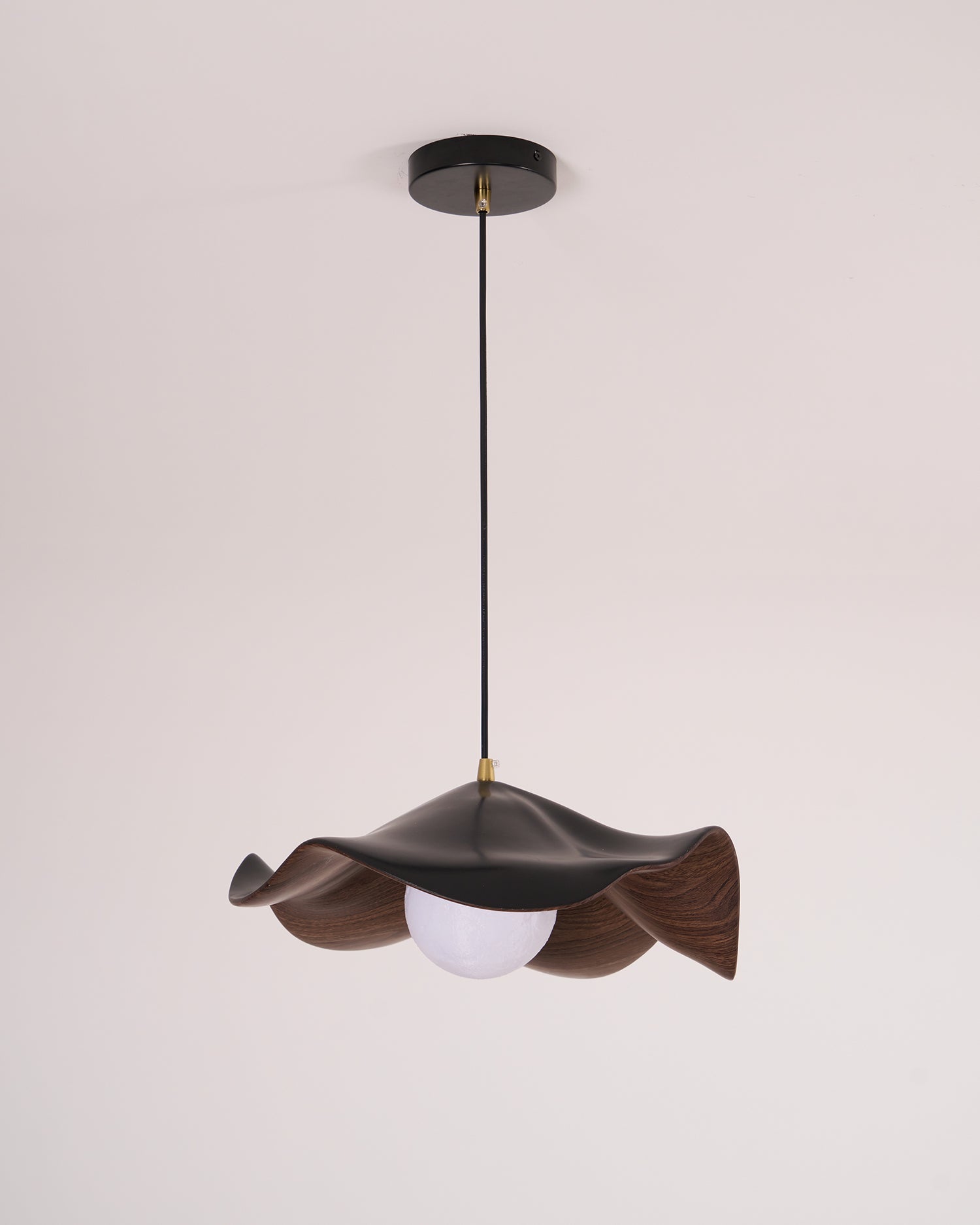 Pendant Light Resin 11 in White Dining Room Ceiling Lamp Leaf Pattern Decorative Fixture | Thomler