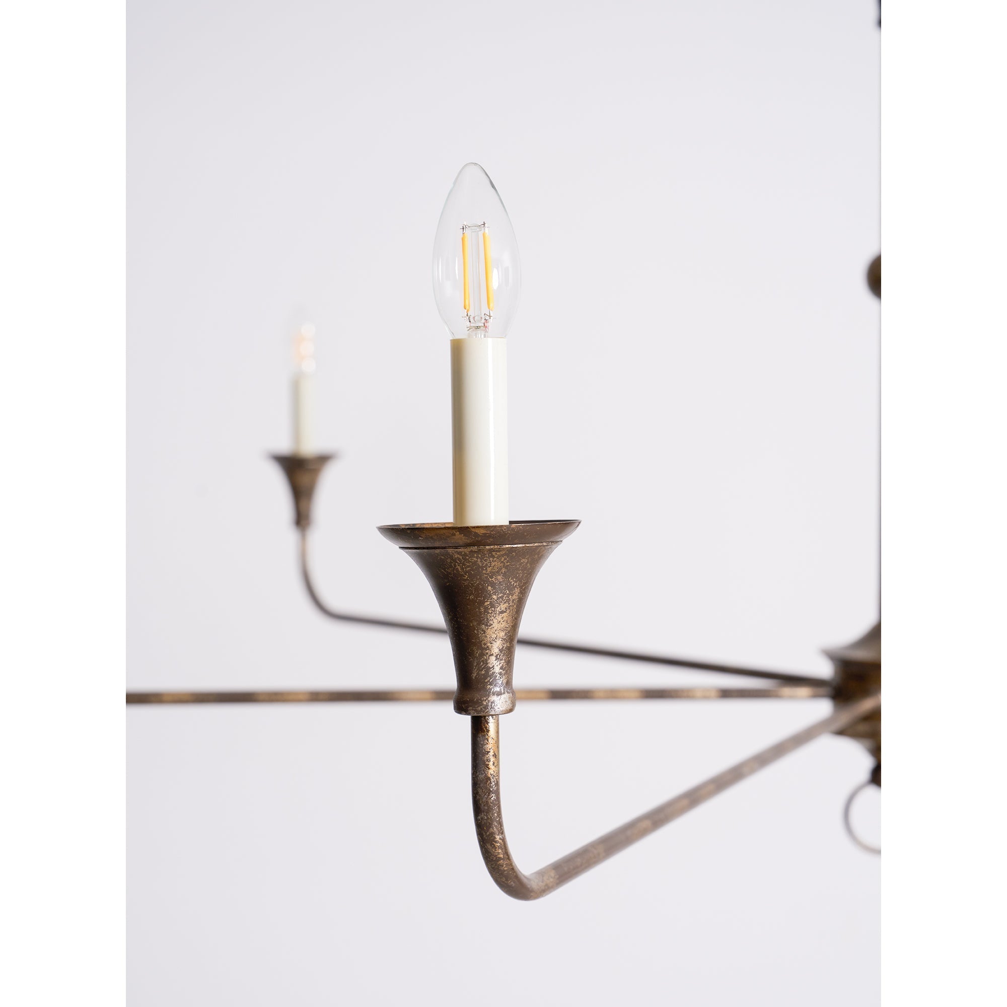 Pendant Light Brass Metal 91.0 cm Dining Room Candle Style Ceiling Chandelier Adjustable Chain E14 Hanging Fixture | Thomler