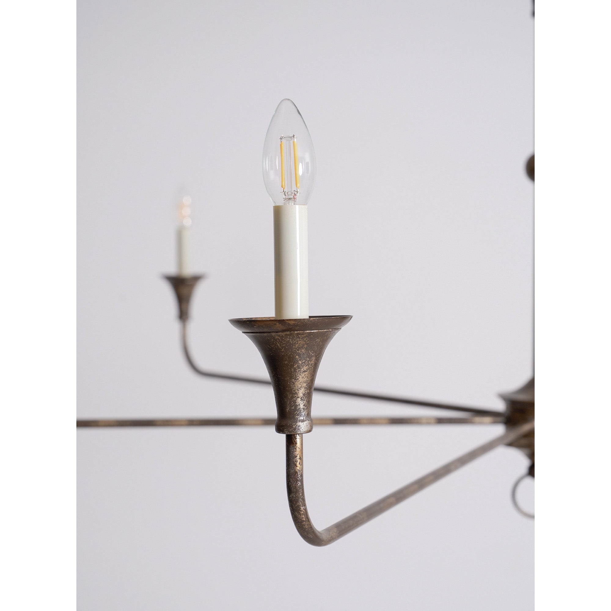 Pendant Light Brass Metal 91.0 cm Dining Room Candle Style Ceiling Chandelier Adjustable Chain E14 Hanging Fixture | Thomler