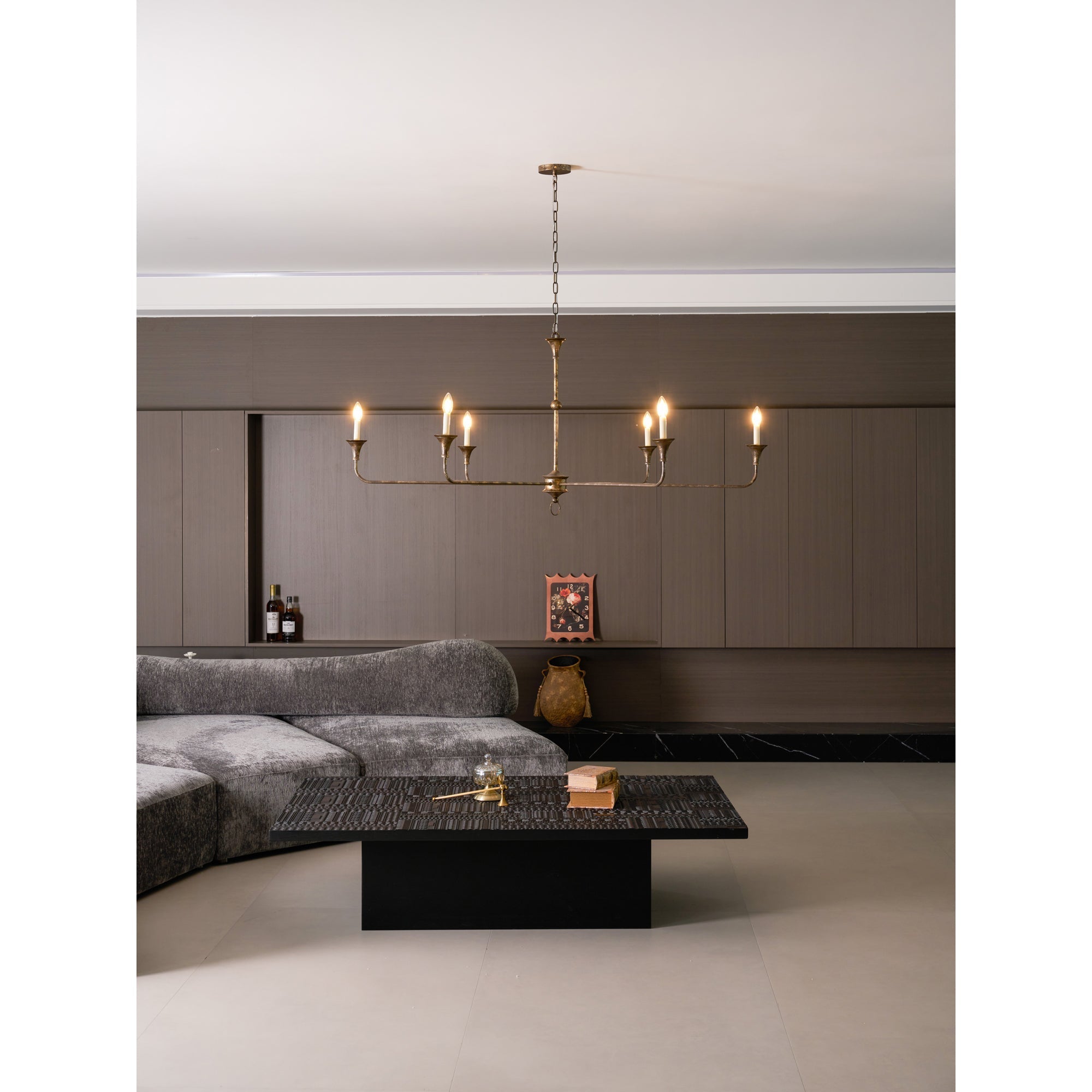 Pendant Light Brass Metal 91.0 cm Dining Room Candle Style Ceiling Chandelier Adjustable Chain E14 Hanging Fixture | Thomler