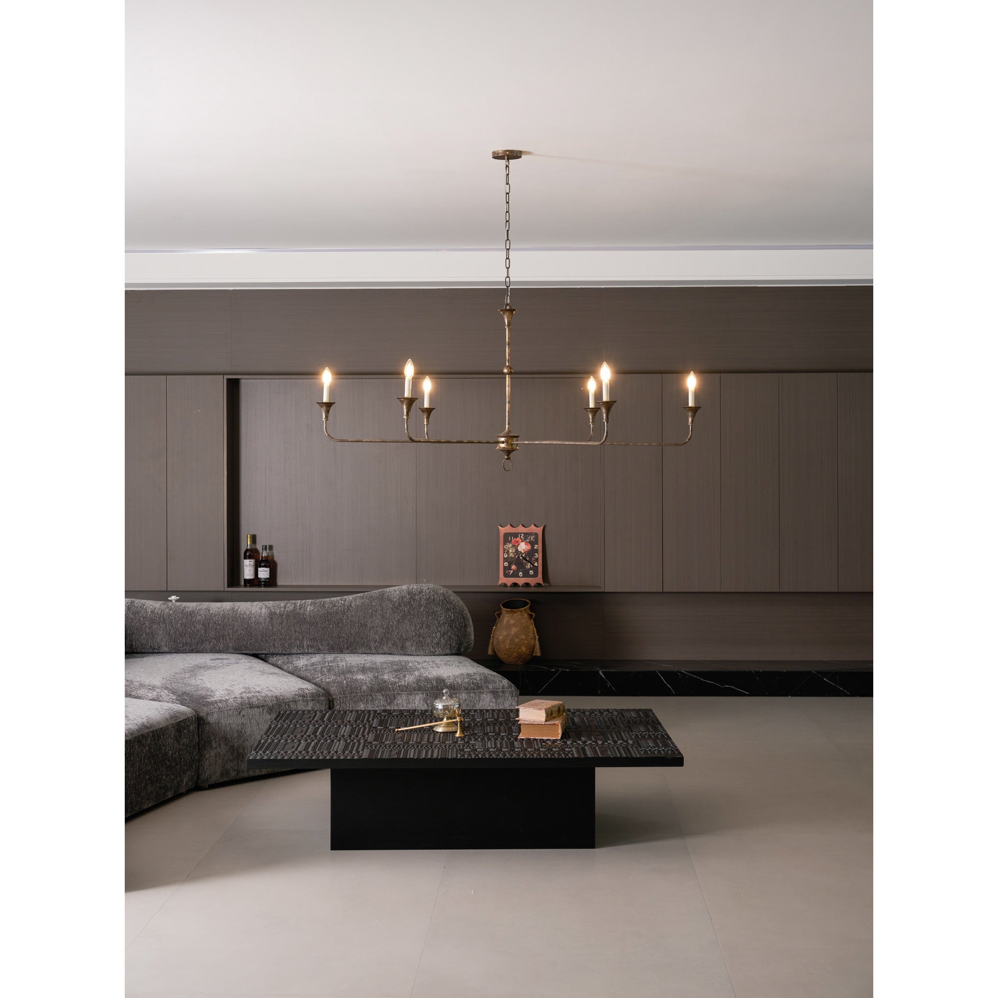 Pendant Light Brass Metal 91.0 cm Dining Room Candle Style Ceiling Chandelier Adjustable Chain E14 Hanging Fixture | Thomler
