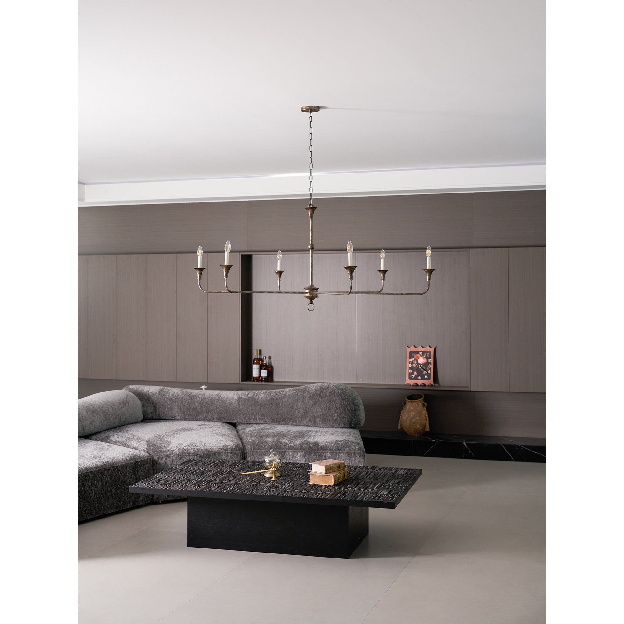 Pendant Light Brass Metal 91.0 cm Dining Room Candle Style Ceiling Chandelier Adjustable Chain E14 Hanging Fixture | Thomler