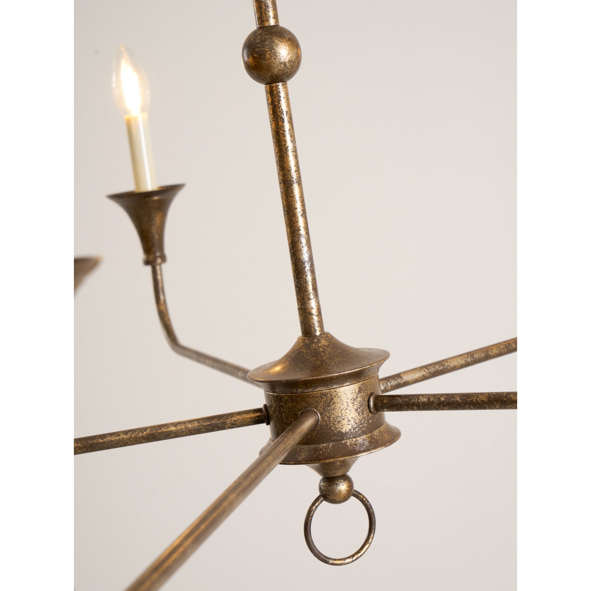 Pendant Light Brass Metal 91.0 cm Dining Room Candle Style Ceiling Chandelier Adjustable Chain E14 Hanging Fixture | Thomler