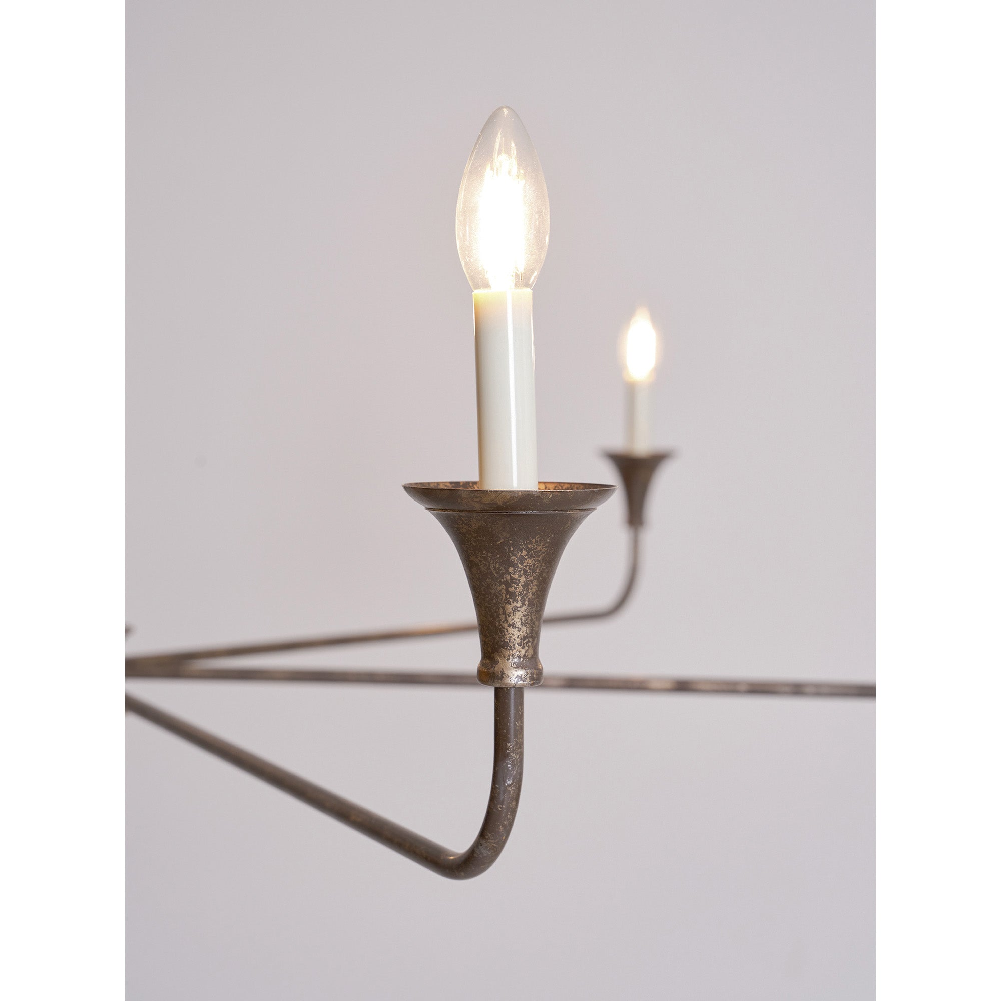 Pendant Light Brass Metal 91.0 cm Dining Room Candle Style Ceiling Chandelier Adjustable Chain E14 Hanging Fixture | Thomler