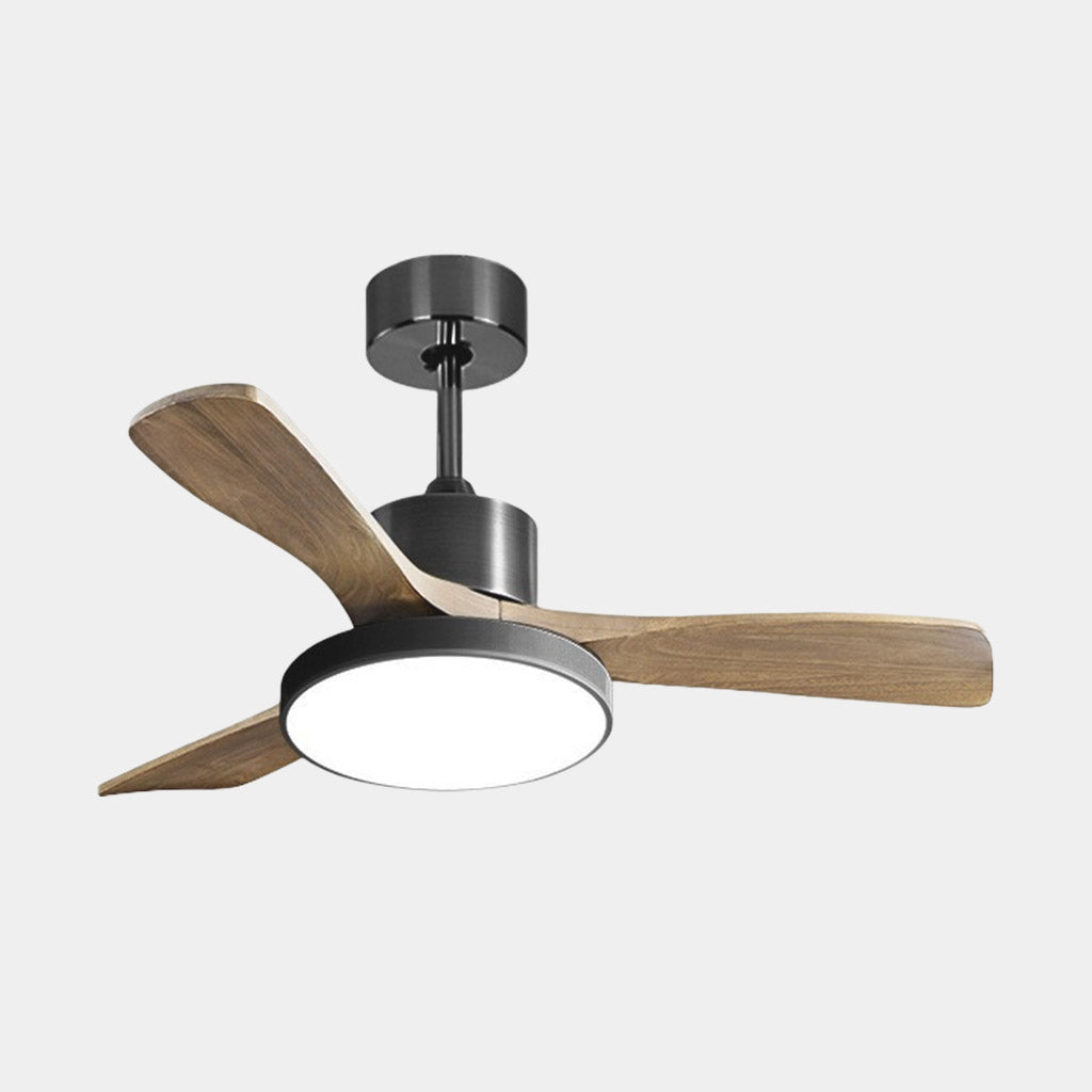 Ceiling Fan Wood 36.2 in LED Modern Bedroom Living Room Low Profile Remote Control Quiet Cooling Lighting Fixture | Thomler