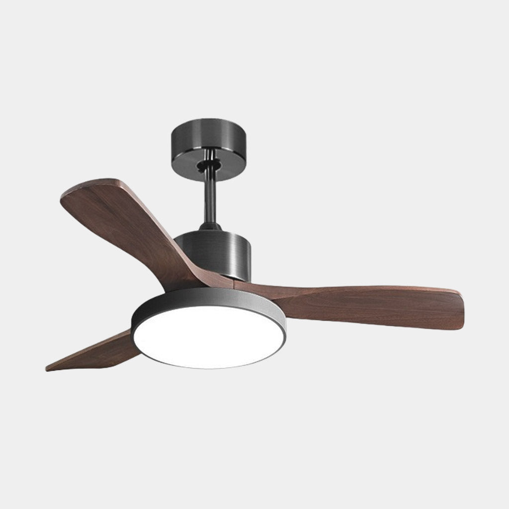 Ceiling Fan Wood 36.2 in LED Modern Bedroom Living Room Low Profile Remote Control Quiet Cooling Lighting Fixture | Thomler