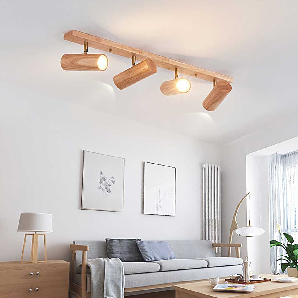 Ceiling Wall Spotlight Wood Adjustable 5.9 in (15.0 cm) Modern Nordic 1 3 4 Heads | Thomler