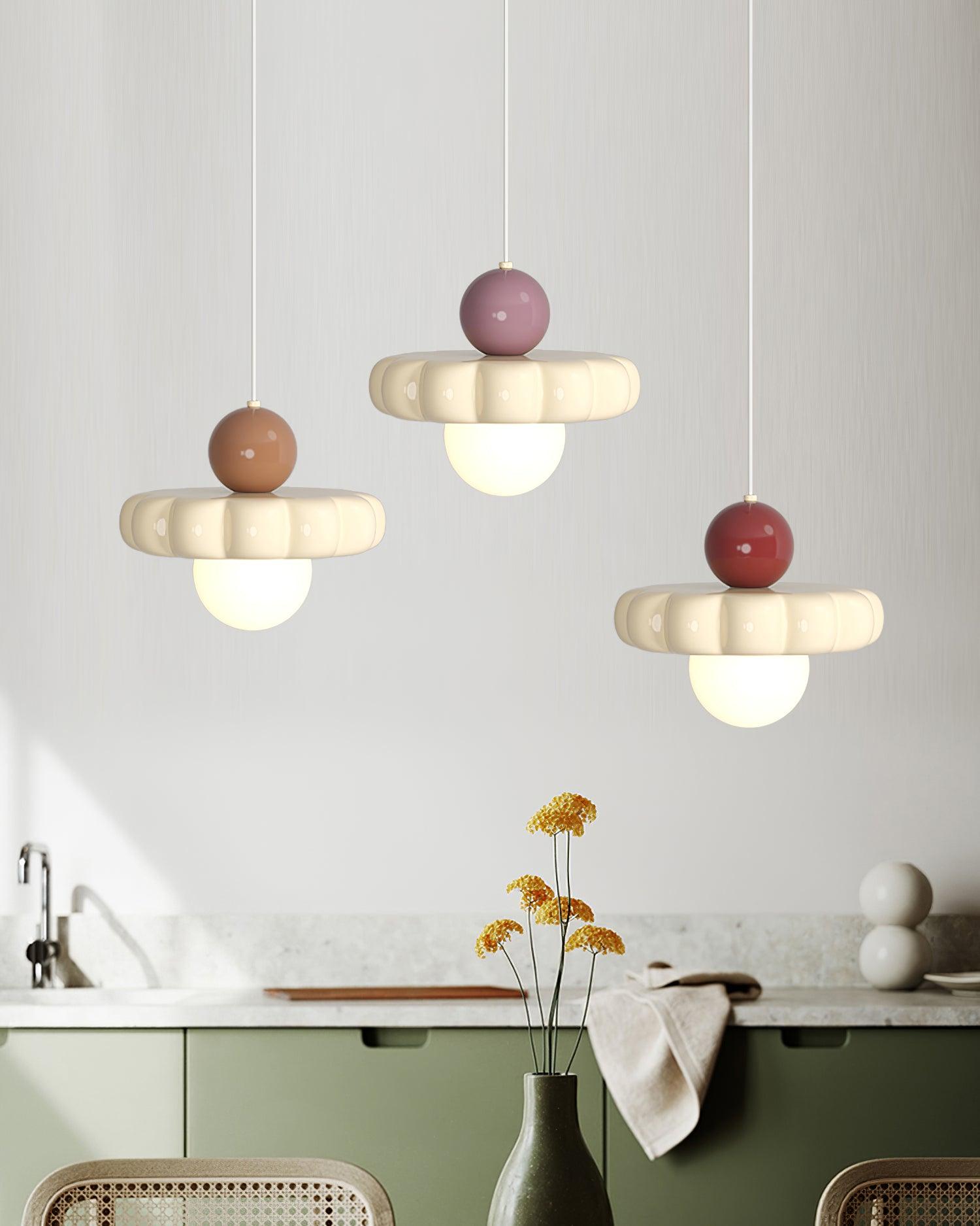 Retro Globe Pendant Light with Curved Shade – G9 Socket Ceiling Fixture for Dining Room Kitchen Bedroom – Adjustable Hanging Lamp Modern | Thomler