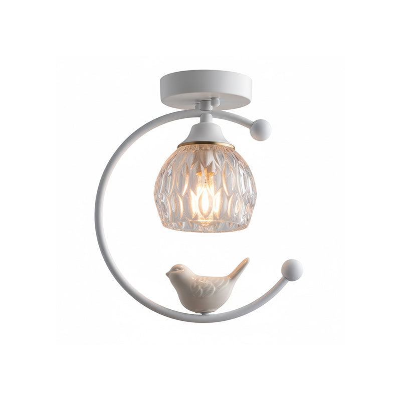 Ceiling Lamp Brass 9.1 in x 10.6 in Indoor LED Ceramic Bird Pendant Light | Thomler