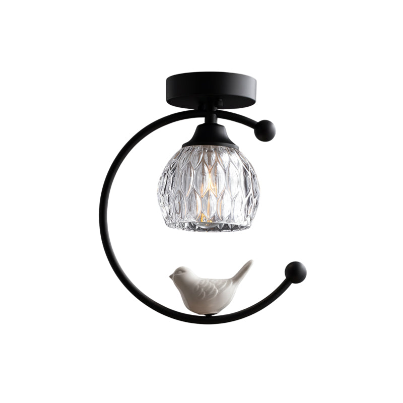 Ceiling Lamp Brass 9.1 in x 10.6 in Indoor LED Ceramic Bird Pendant Light | Thomler