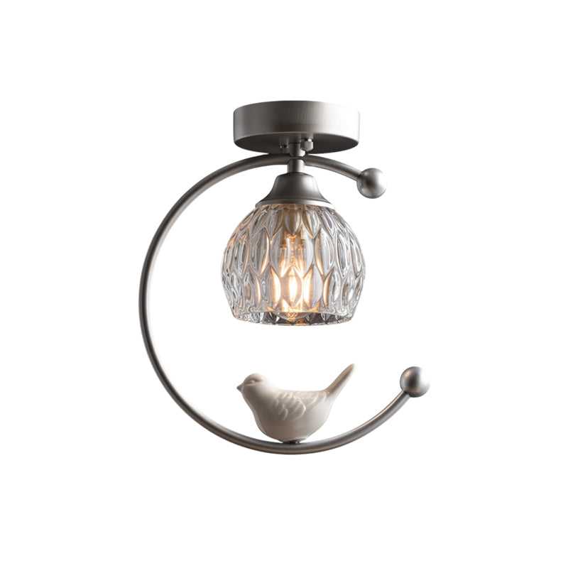 Ceiling Lamp Brass 9.1 in x 10.6 in Indoor LED Ceramic Bird Pendant Light | Thomler
