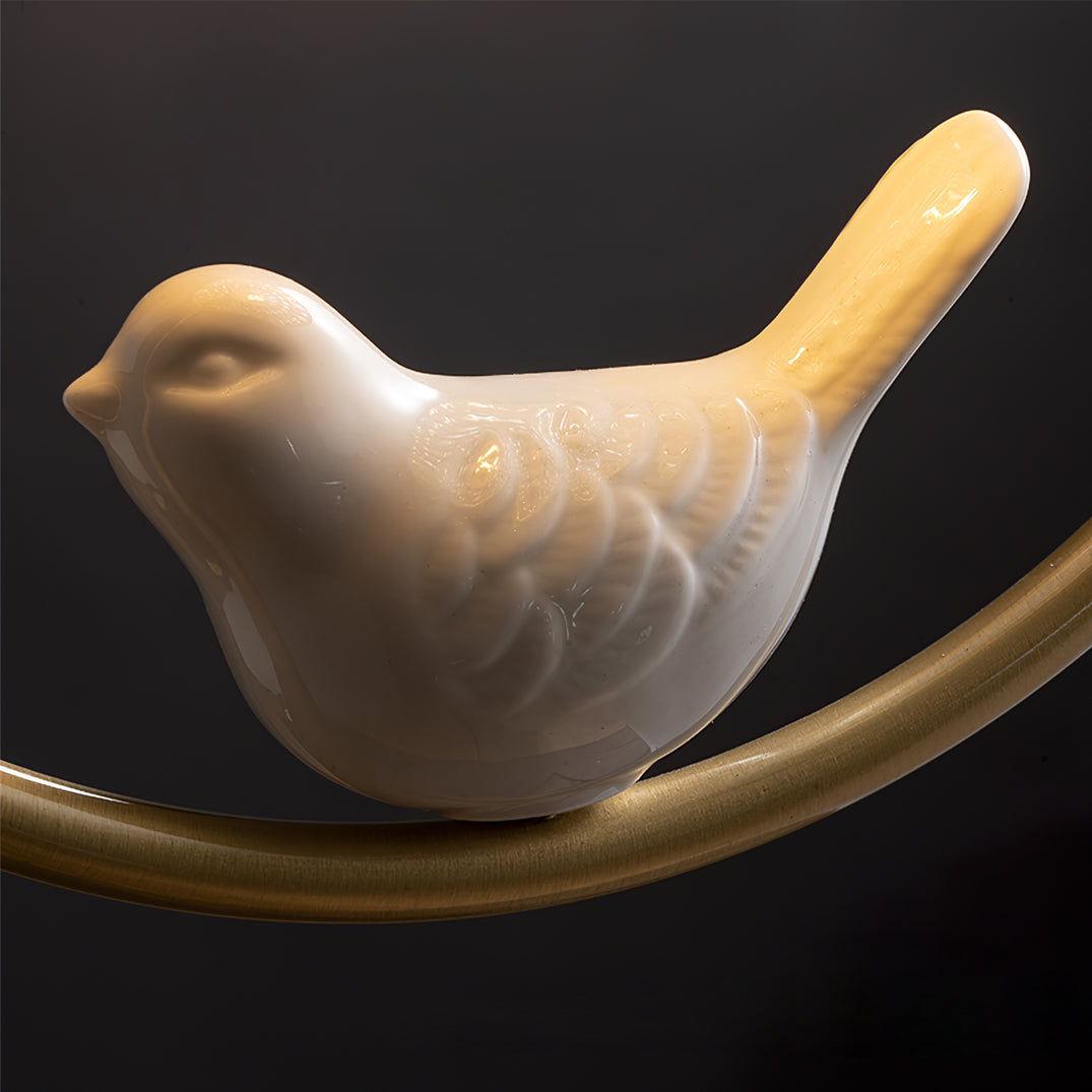 Ceiling Lamp Brass 9.1 in x 10.6 in Indoor LED Ceramic Bird Pendant Light | Thomler