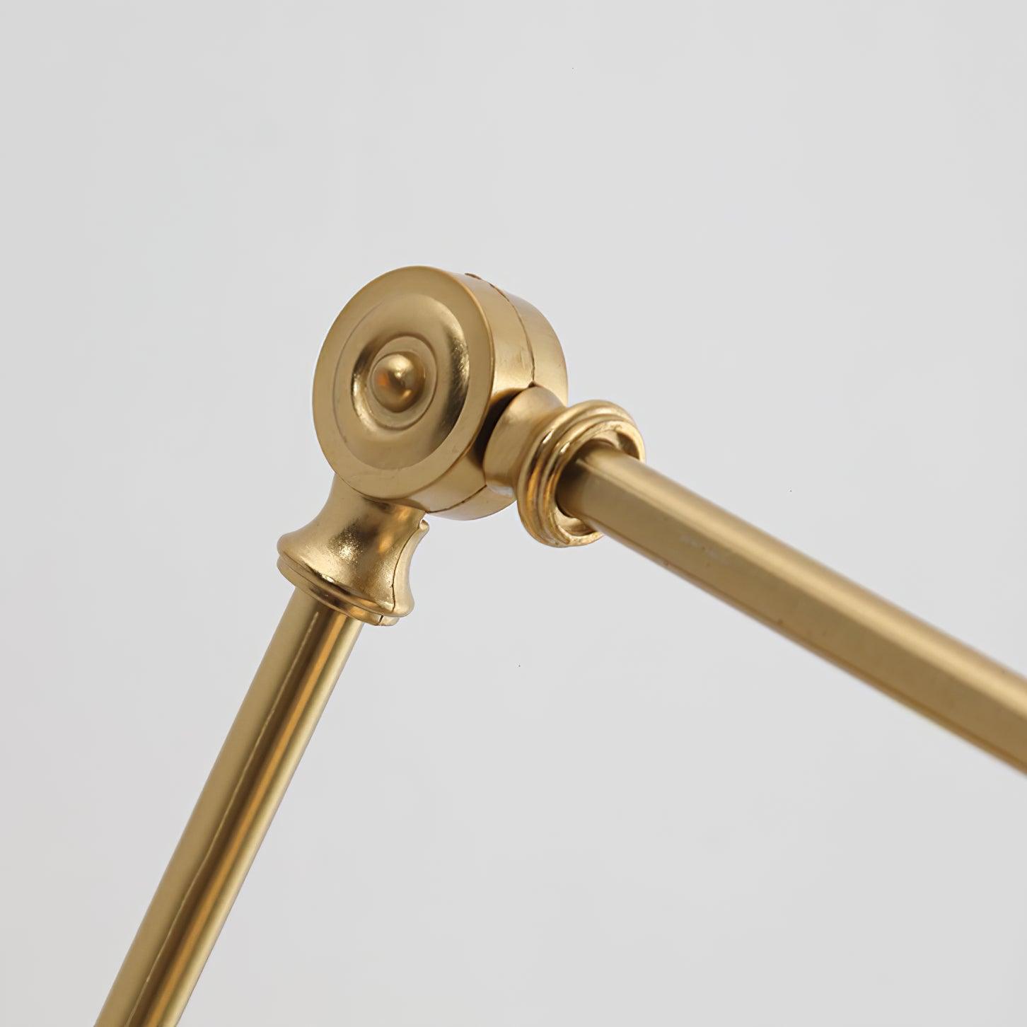 Wall Lamp Brass Adjustable Arm 7.9 in White Ceramic Shade Bedroom Reading Sconce Rotating Indoor Lighting Fixture | Thomler