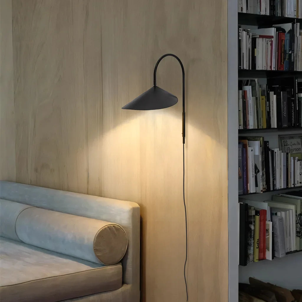 Wall Lamp Iron 12W E14 11 in Adjustable Bedroom Living Room Lighting Fixture Swivel Rotatable Leaf Shade | Thomler