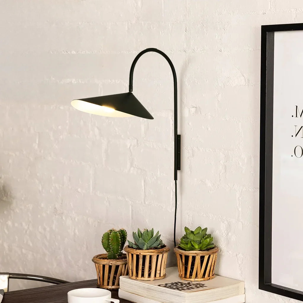 Wall Lamp Iron 12W E14 11 in Adjustable Bedroom Living Room Lighting Fixture Swivel Rotatable Leaf Shade | Thomler