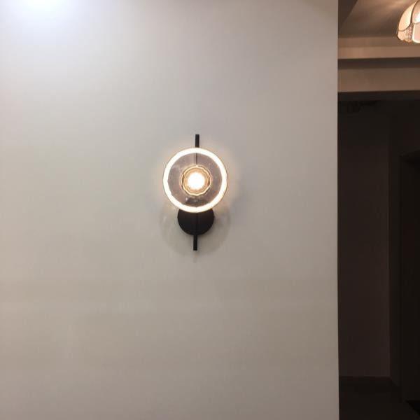 Wall Lamp Glass 7.9 in LED Black Or Gold Bedroom Hallway Decorative Modern Sconce Lighting Fixture | Thomler