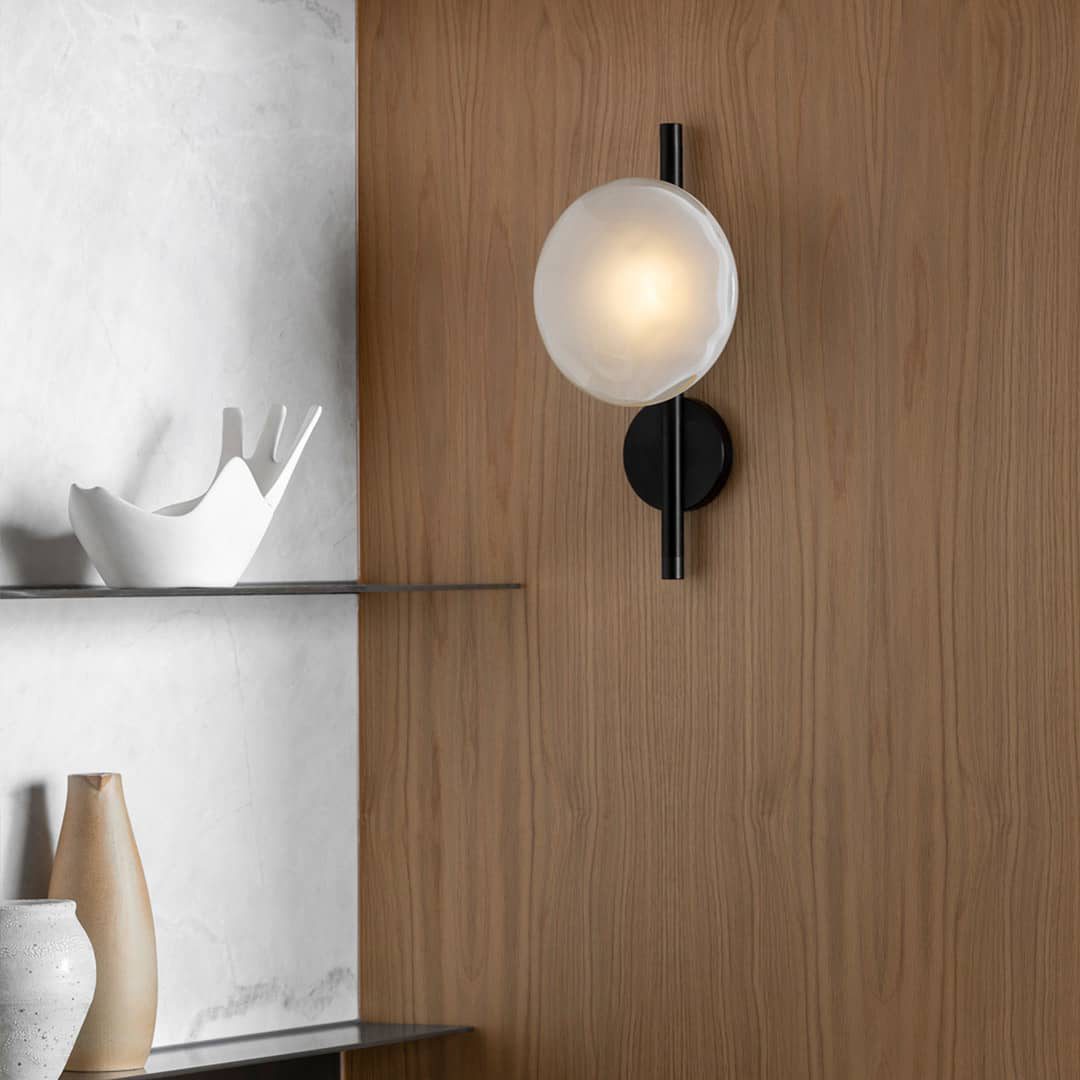 Wall Lamp Glass 7.9 in LED Black Or Gold Bedroom Hallway Decorative Modern Sconce Lighting Fixture | Thomler