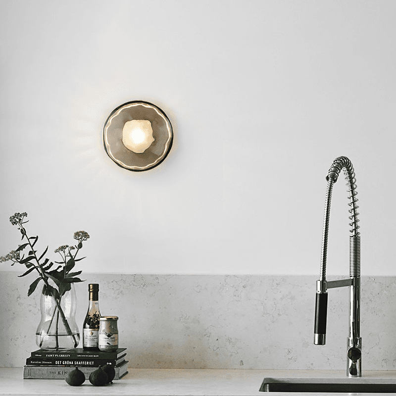 Wall Lamp Glass 7.9 in LED Black Or Gold Bedroom Hallway Decorative Modern Sconce Lighting Fixture | Thomler