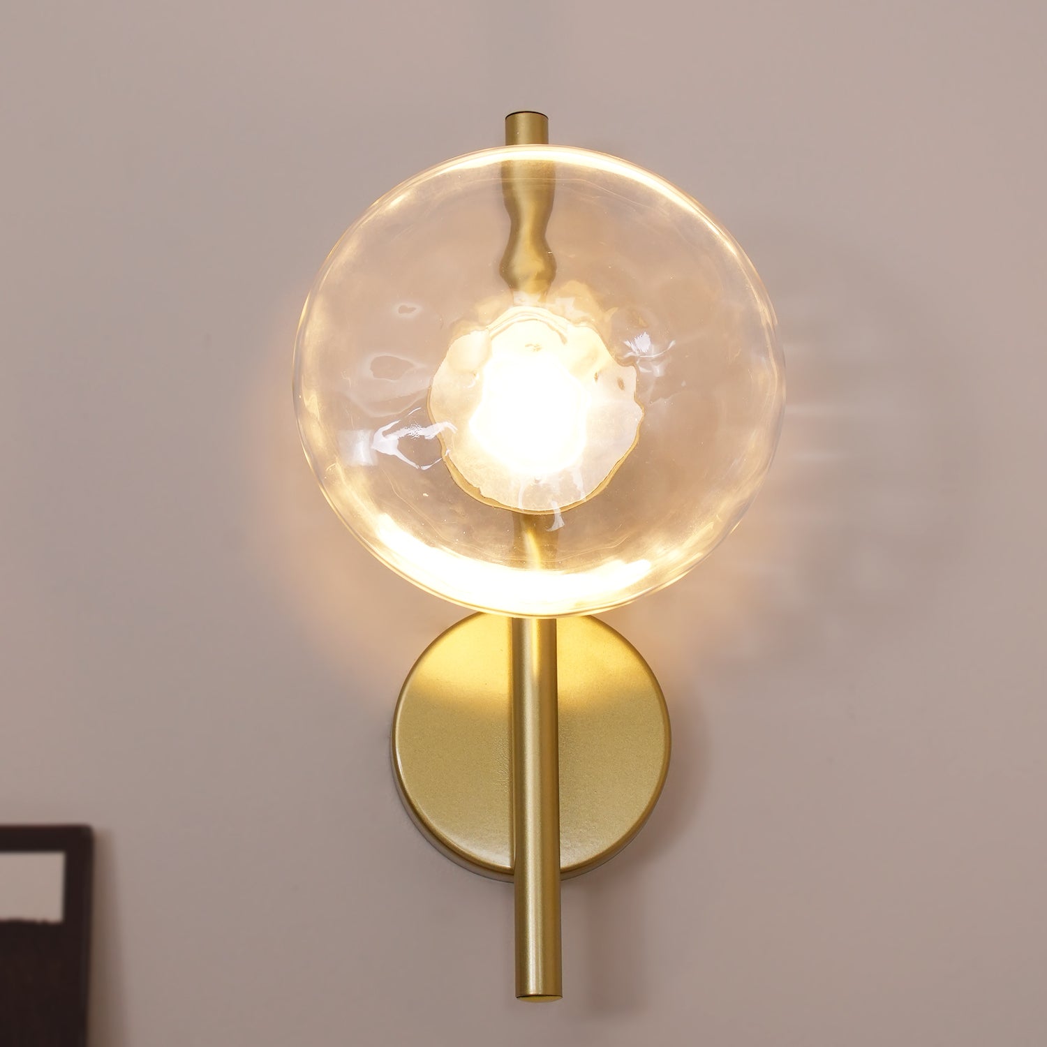 Wall Lamp Glass 7.9 in LED Black Or Gold Bedroom Hallway Decorative Modern Sconce Lighting Fixture | Thomler