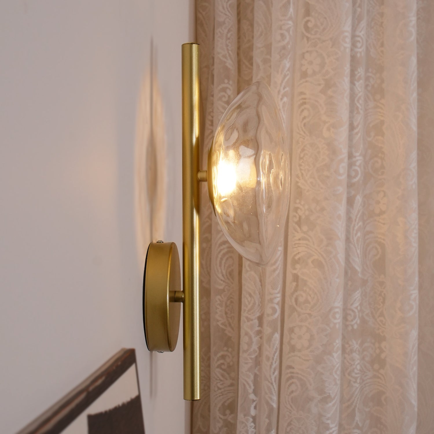 Wall Lamp Glass 7.9 in LED Black Or Gold Bedroom Hallway Decorative Modern Sconce Lighting Fixture | Thomler