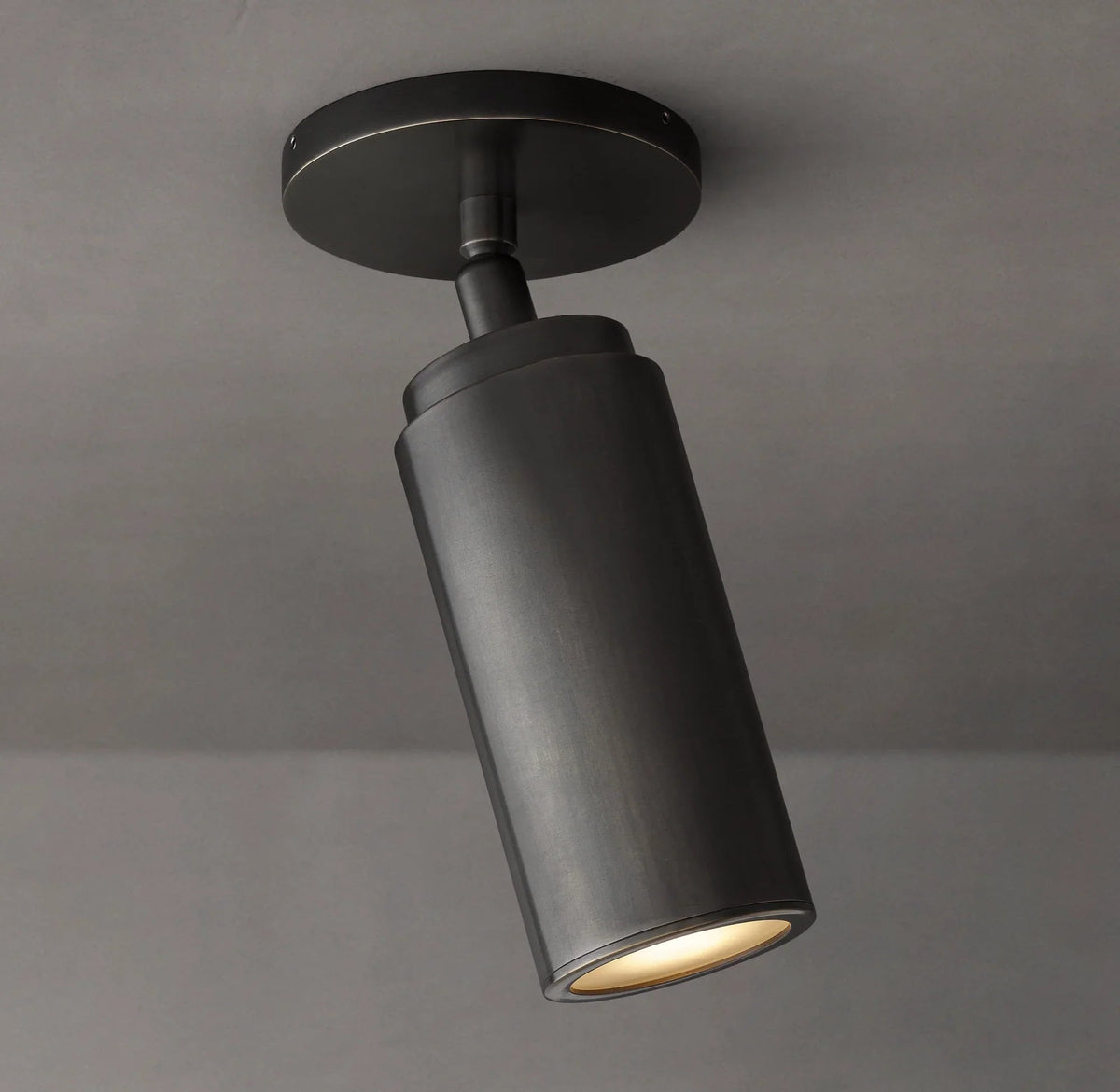 Compact Brass Ceiling Light Fixture 9 Inches Tall Hardwired Small Flush Mount for Hallway Entryway Bedroom Bathroom Closet GU10 Bulb Base | Thomler