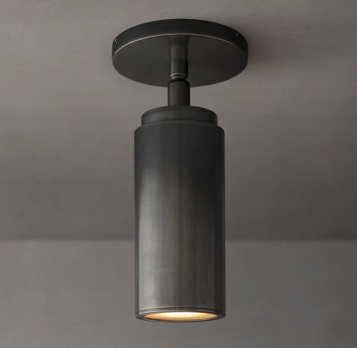 Compact Brass Ceiling Light Fixture 9 Inches Tall Hardwired Small Flush Mount for Hallway Entryway Bedroom Bathroom Closet GU10 Bulb Base | Thomler