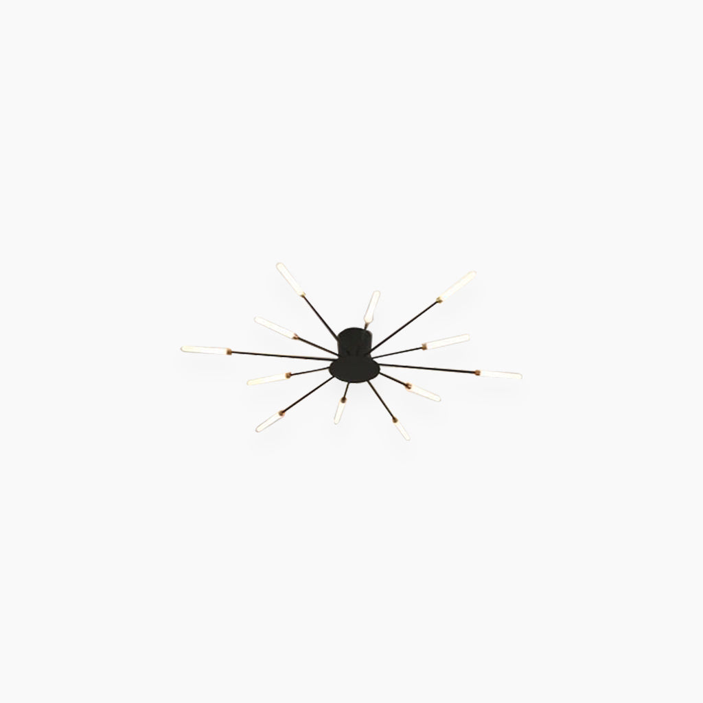 Ceiling Light LED Aluminum 31.5 in Semi Flush Modern Black Gold Living Room Bedroom Dining Room Decorative Lighting | Thomler