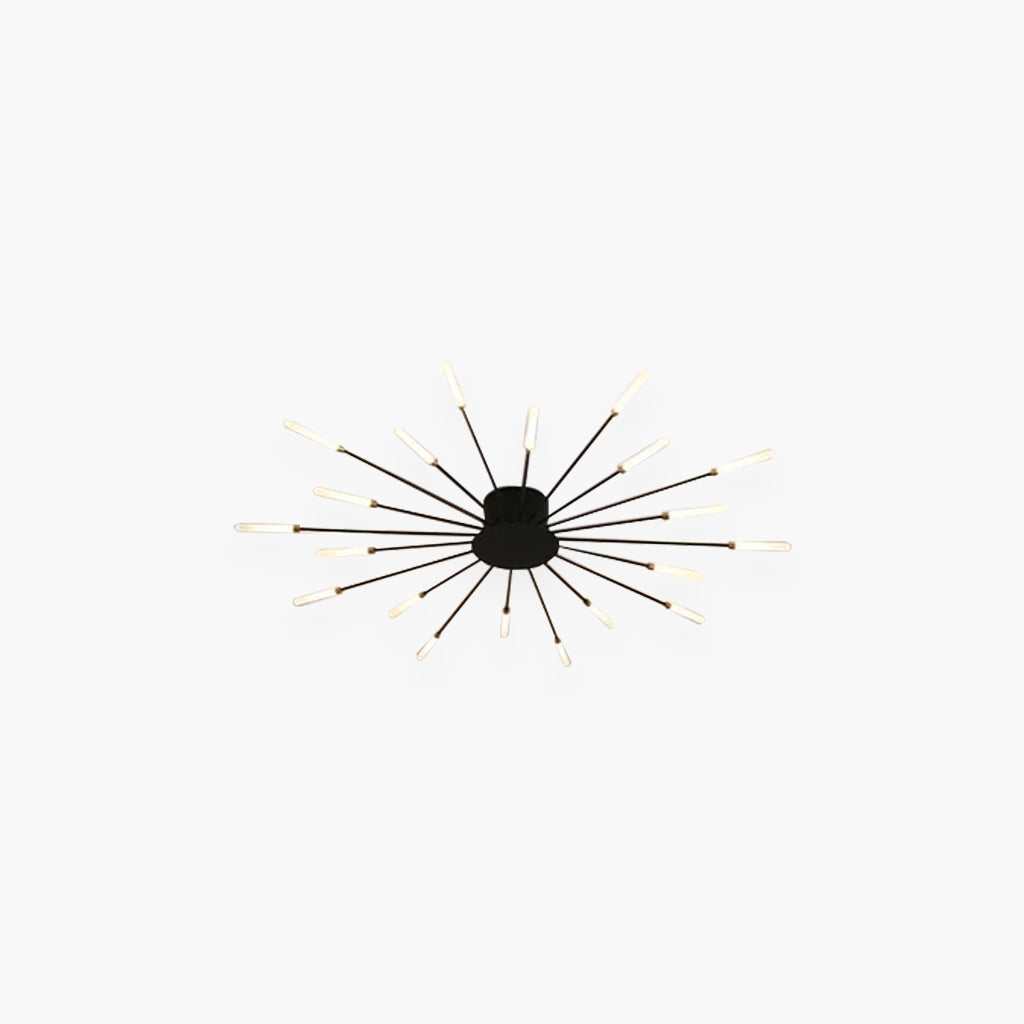 Ceiling Light LED Aluminum 31.5 in Semi Flush Modern Black Gold Living Room Bedroom Dining Room Decorative Lighting | Thomler