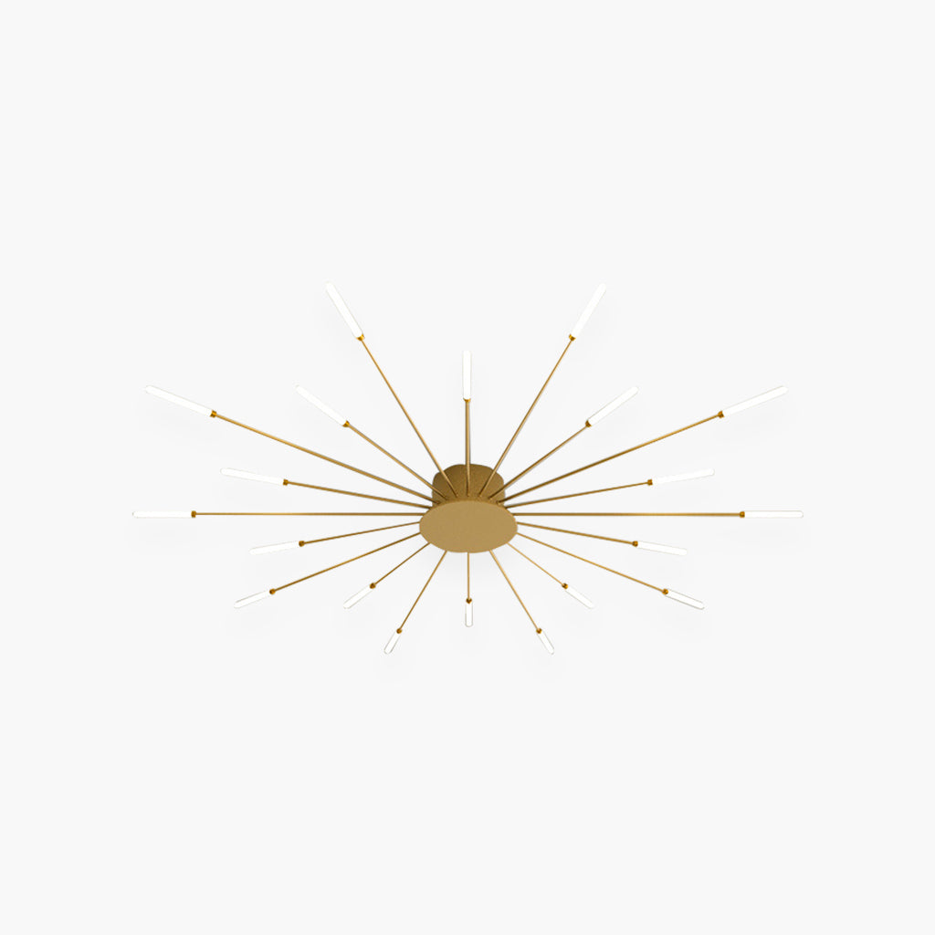 Ceiling Light LED Aluminum 31.5 in Semi Flush Modern Black Gold Living Room Bedroom Dining Room Decorative Lighting | Thomler
