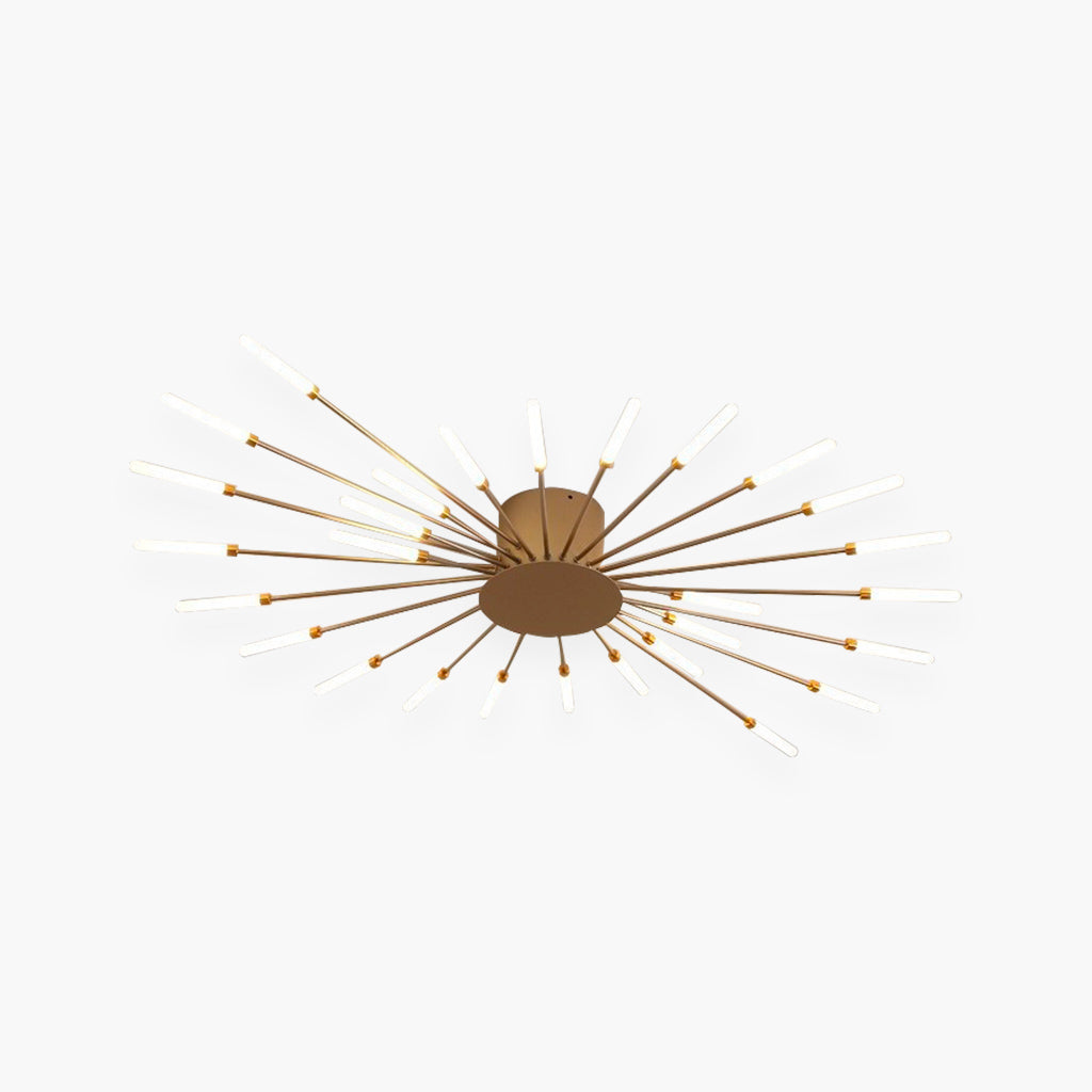 Ceiling Light LED Aluminum 31.5 in Semi Flush Modern Black Gold Living Room Bedroom Dining Room Decorative Lighting | Thomler