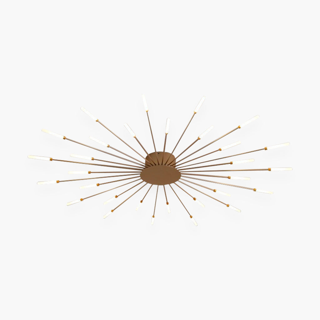 Ceiling Light LED Aluminum 31.5 in Semi Flush Modern Black Gold Living Room Bedroom Dining Room Decorative Lighting | Thomler