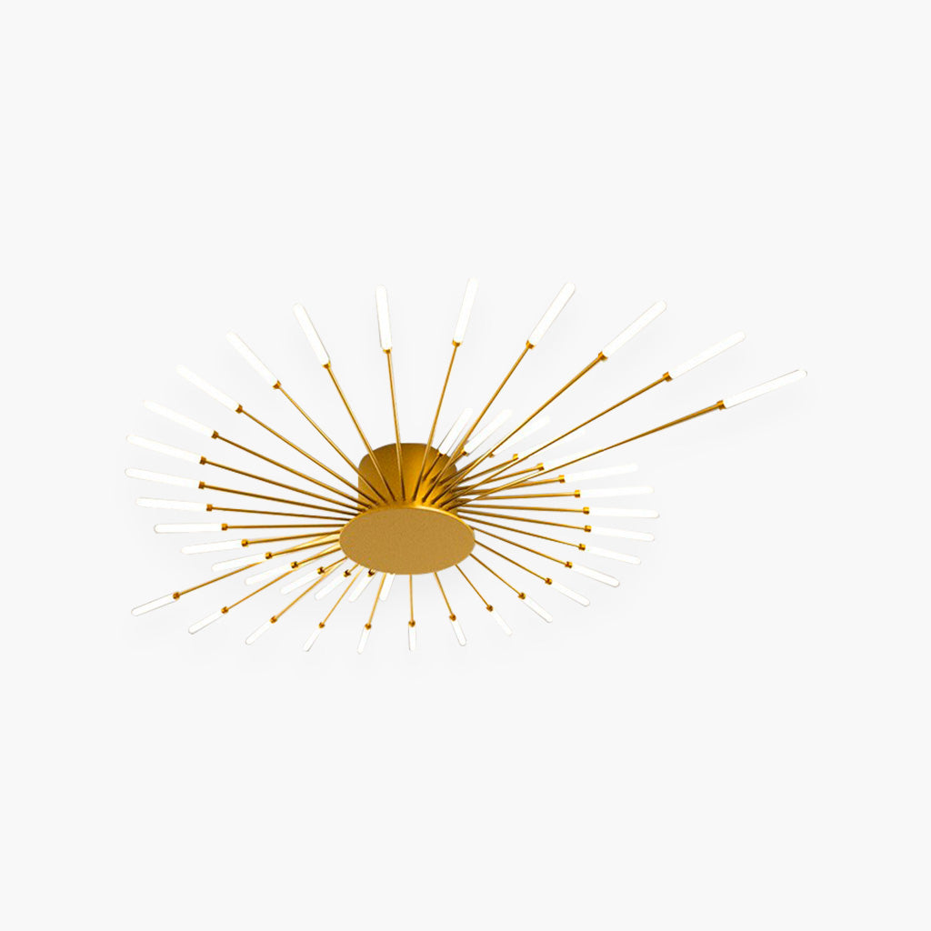 Ceiling Light LED Aluminum 31.5 in Semi Flush Modern Black Gold Living Room Bedroom Dining Room Decorative Lighting | Thomler