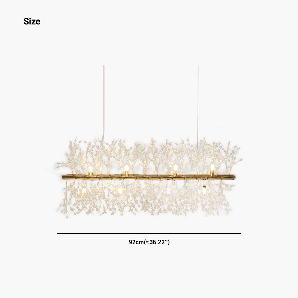 Chandelier Metal Crystal 23.6 in Adjustable Living Room Dining Foyer Ceiling Light Modern Nordic Style | Thomler