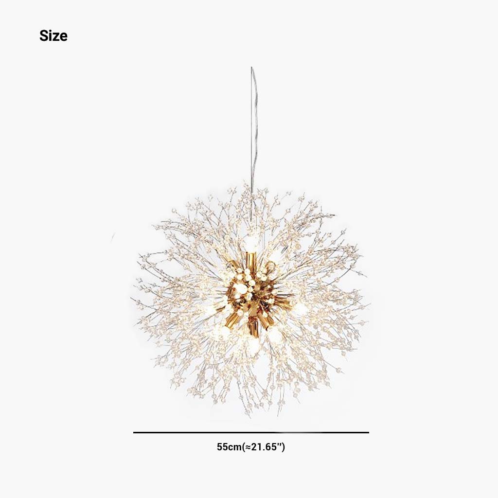 Chandelier Metal Crystal 23.6 in Adjustable Living Room Dining Foyer Ceiling Light Modern Nordic Style | Thomler