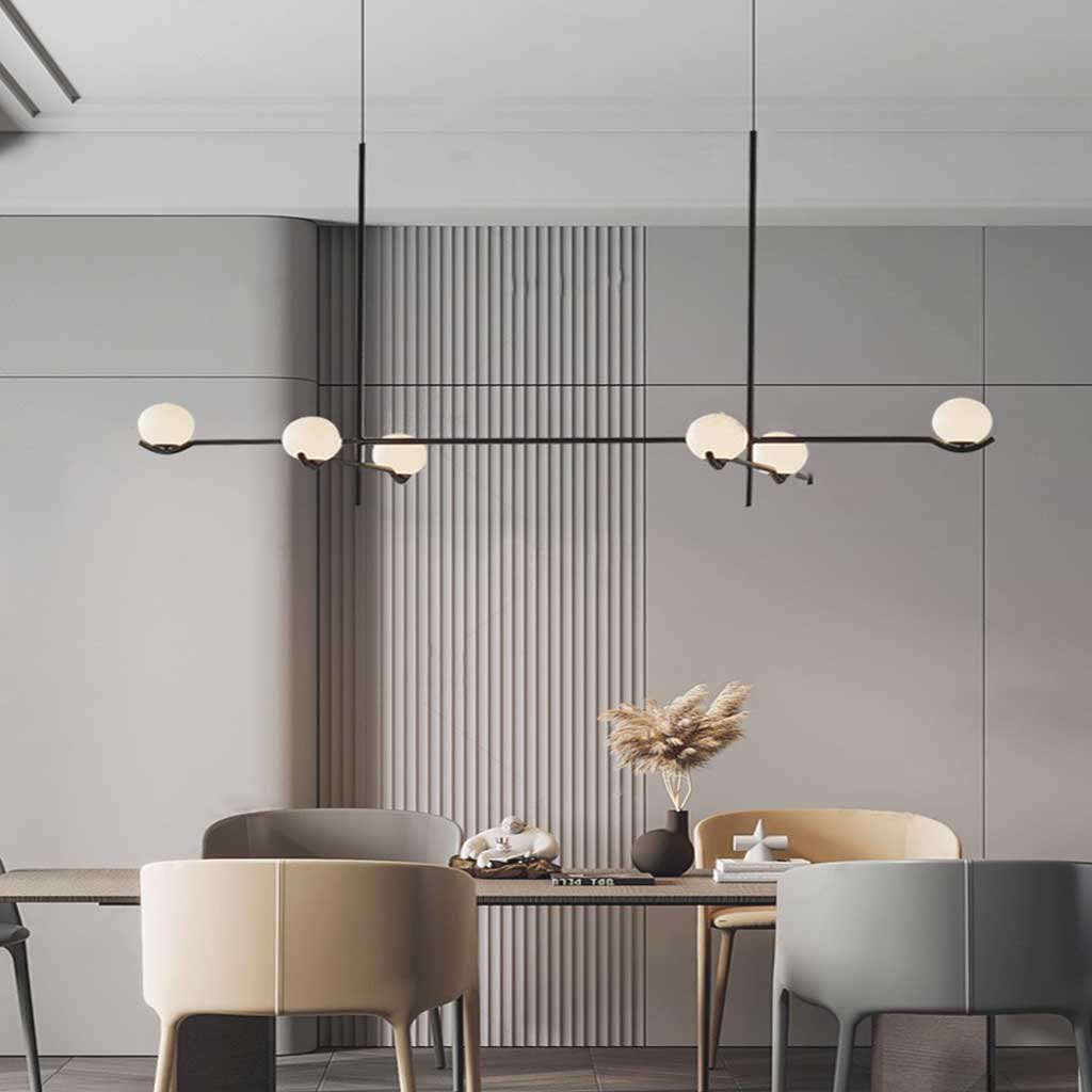 Chandelier Pendant Light Metal 23.6 in Modern Living Room Dining Bedroom Multi Glass Balls | Thomler
