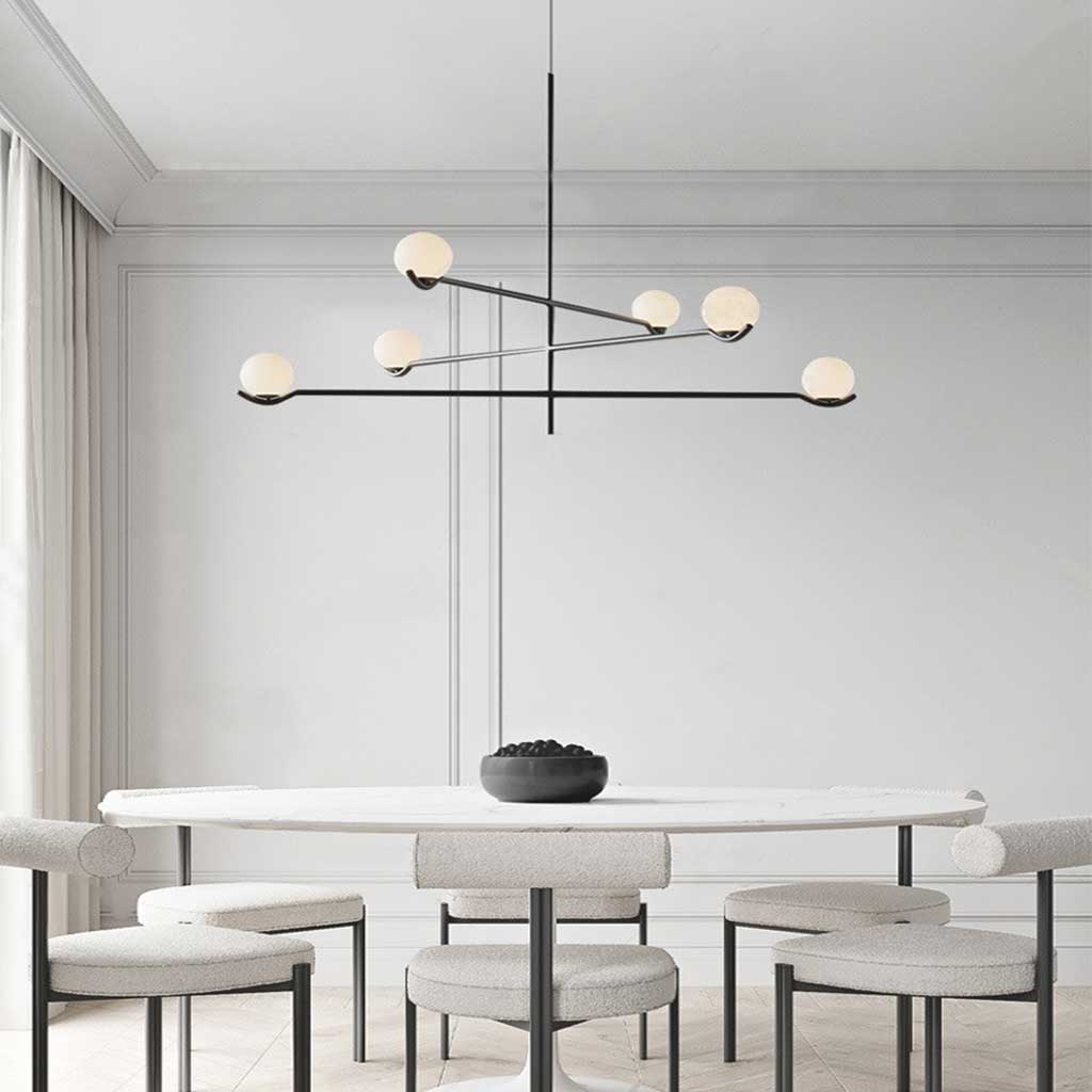 Chandelier Pendant Light Metal 23.6 in Modern Living Room Dining Bedroom Multi Glass Balls | Thomler