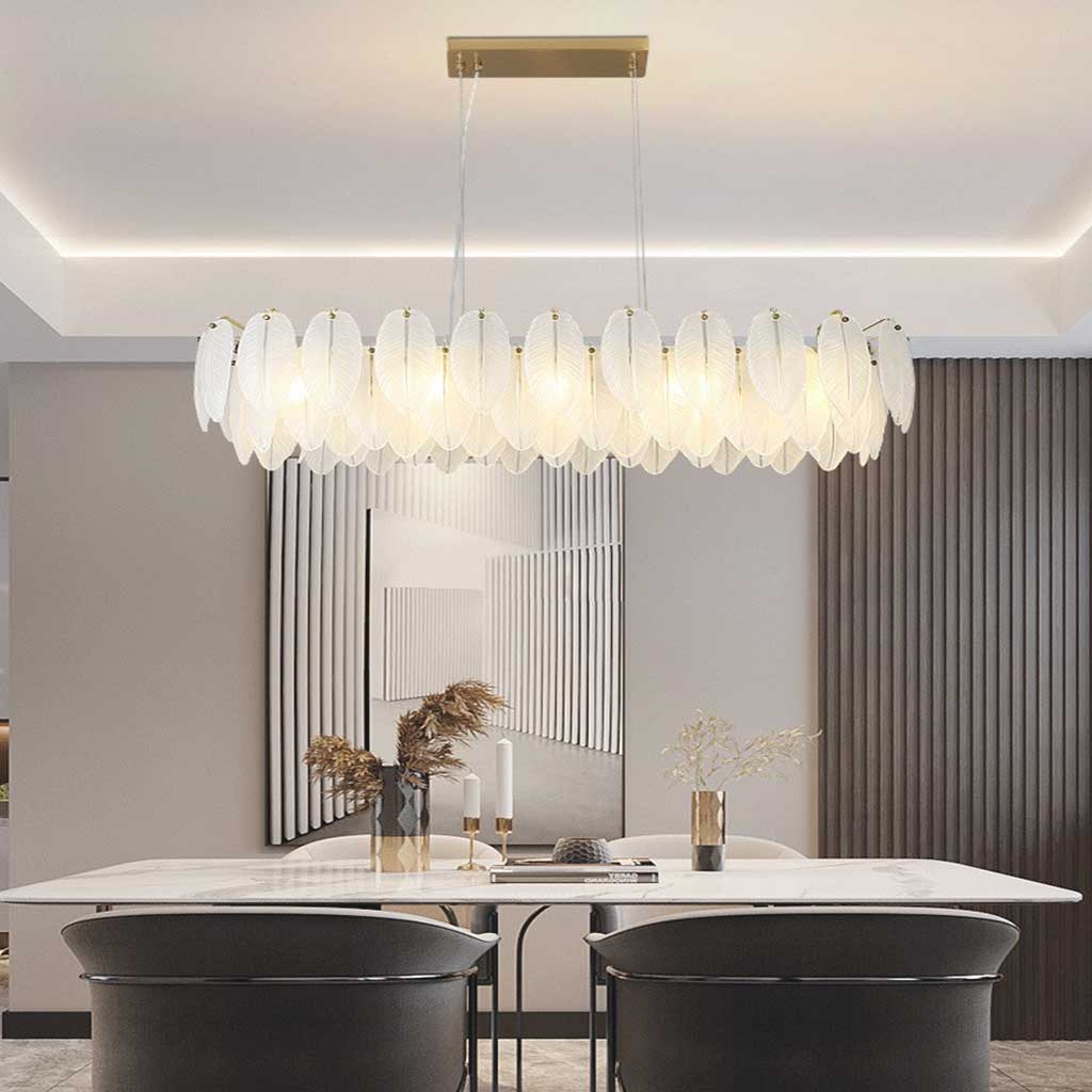 Chandelier Metal Glass LED 19.7 in Round Luxury Living Room Dining Room Lighting Decorative Fixture | Thomler