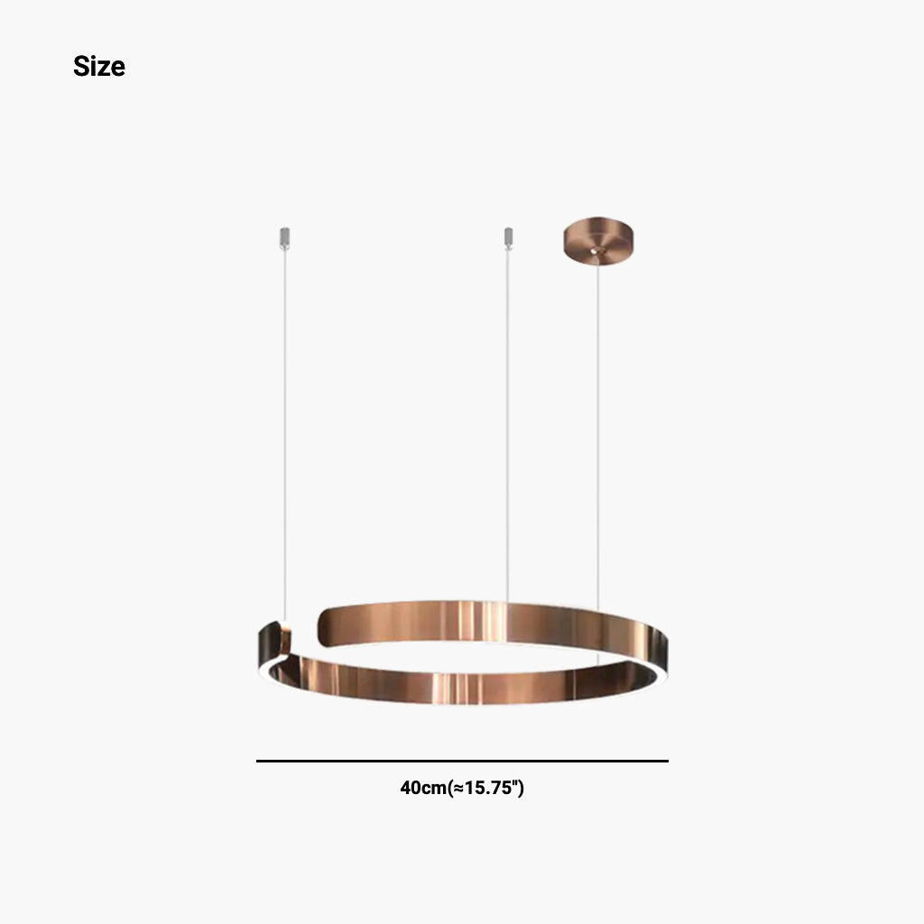 Pendant Light Aluminum Circular LED Chandelier 31.5 in Adjustable Living Room Dining Room Modern Minimalist Ceiling Lamp | Thomler