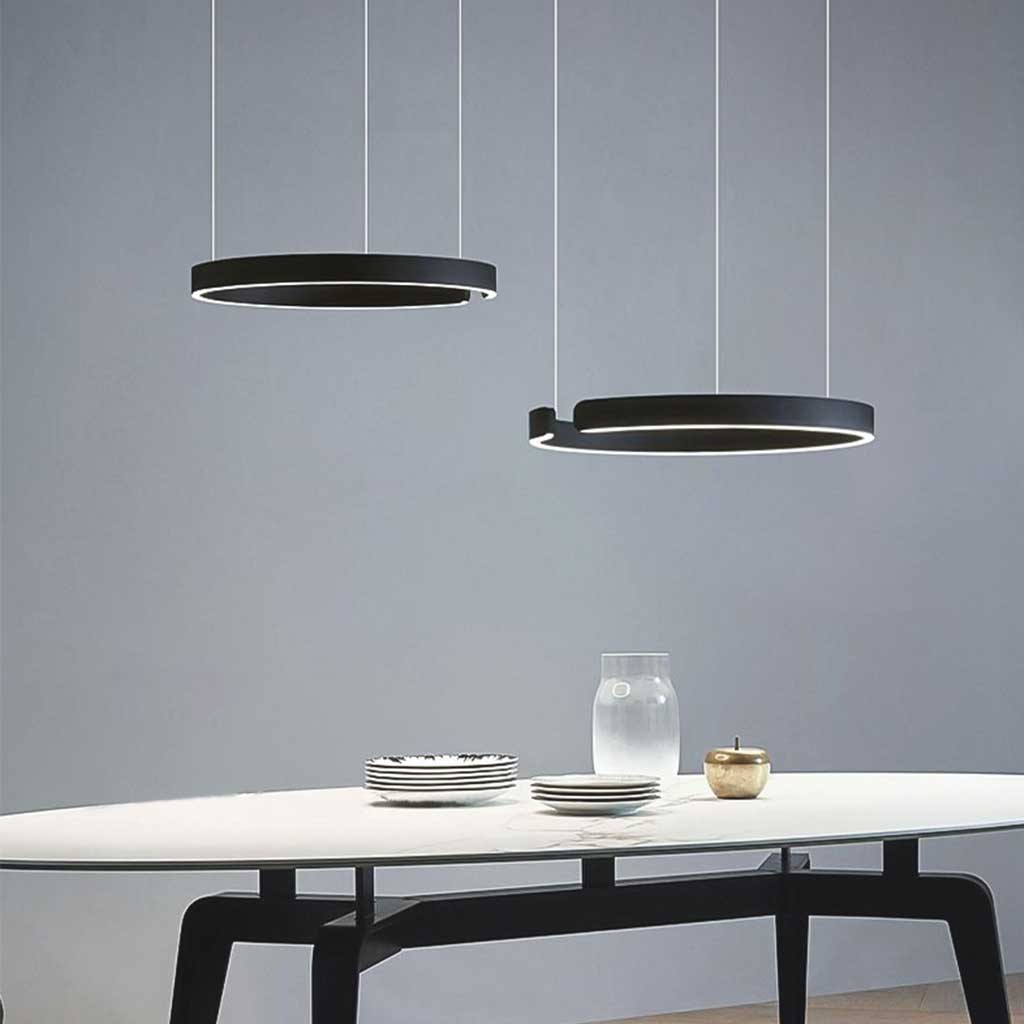 Pendant Light Aluminum Circular LED Chandelier 31.5 in Adjustable Living Room Dining Room Modern Minimalist Ceiling Lamp | Thomler