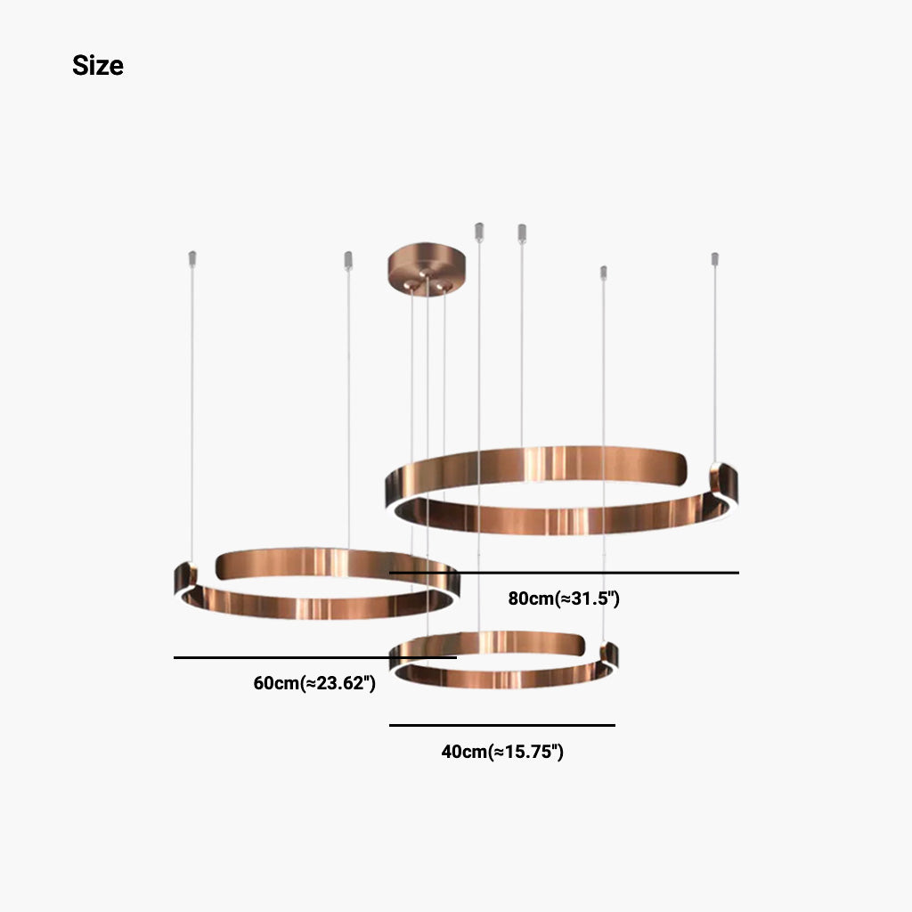 Pendant Light Aluminum Circular LED Chandelier 31.5 in Adjustable Living Room Dining Room Modern Minimalist Ceiling Lamp | Thomler
