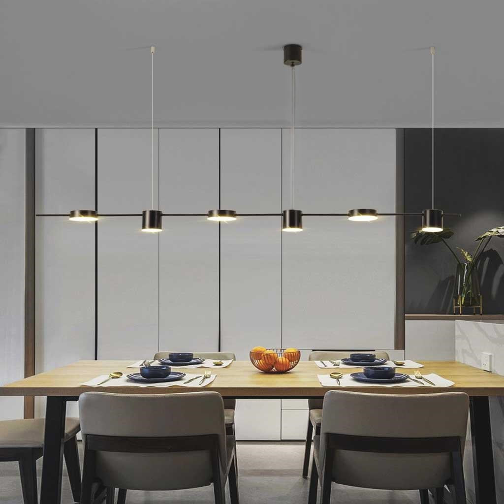 Chandelier Aluminum Linear 27.6 in Multi Light Dimmable Dining Room Kitchen Island Modern LED Ceiling Fixture | Thomler