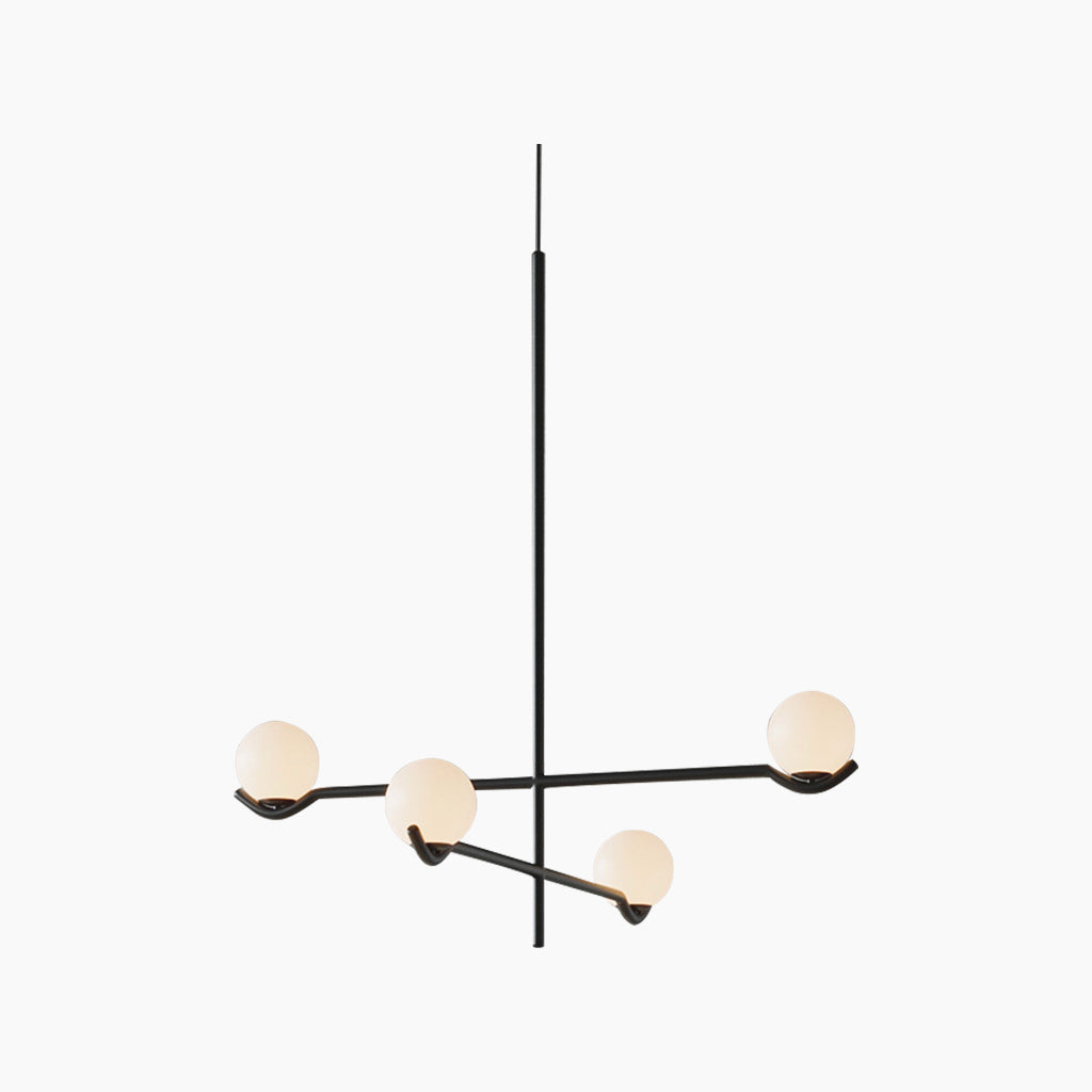 Chandelier Pendant Light Metal 23.6 in Modern Living Room Dining Bedroom Multi Glass Balls | Thomler