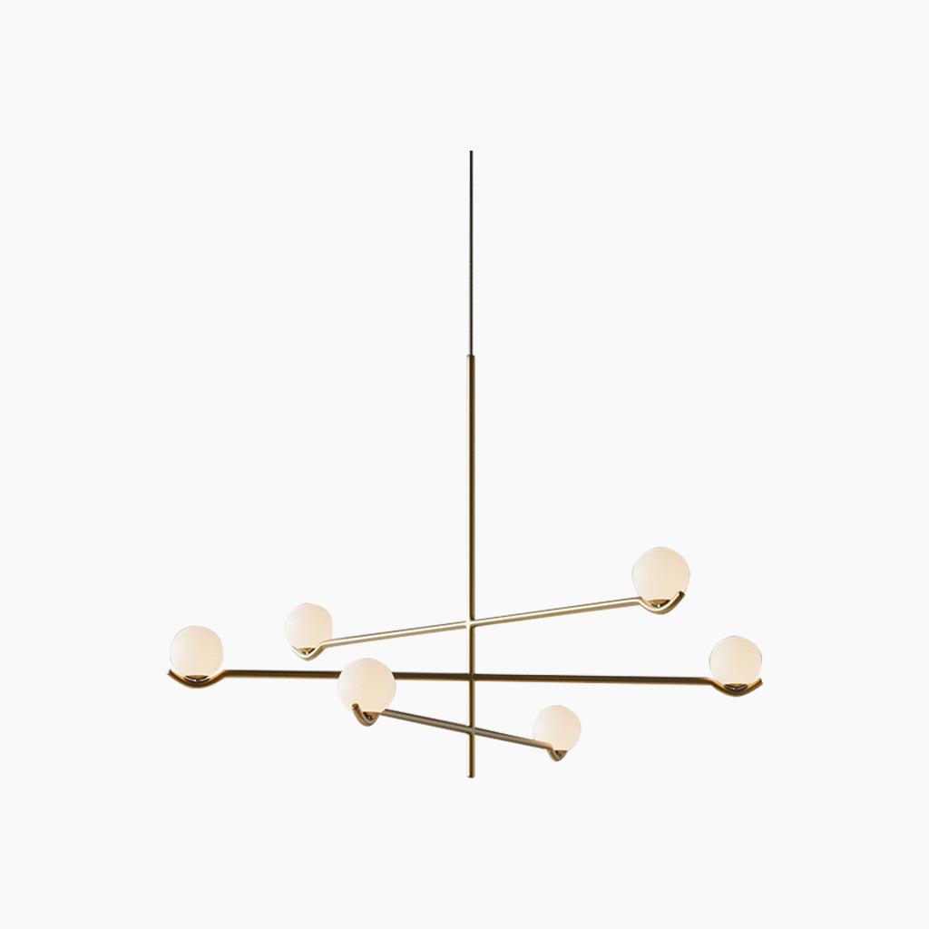 Chandelier Pendant Light Metal 23.6 in Modern Living Room Dining Bedroom Multi Glass Balls | Thomler