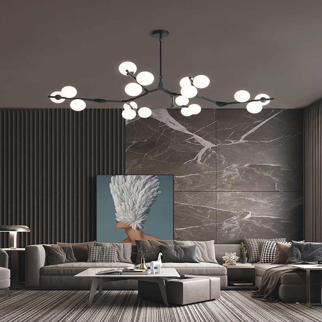 Chandelier Metal Branching 48 in Adjustable Living Room Dining Room Modern Lighting Fixture | Thomler