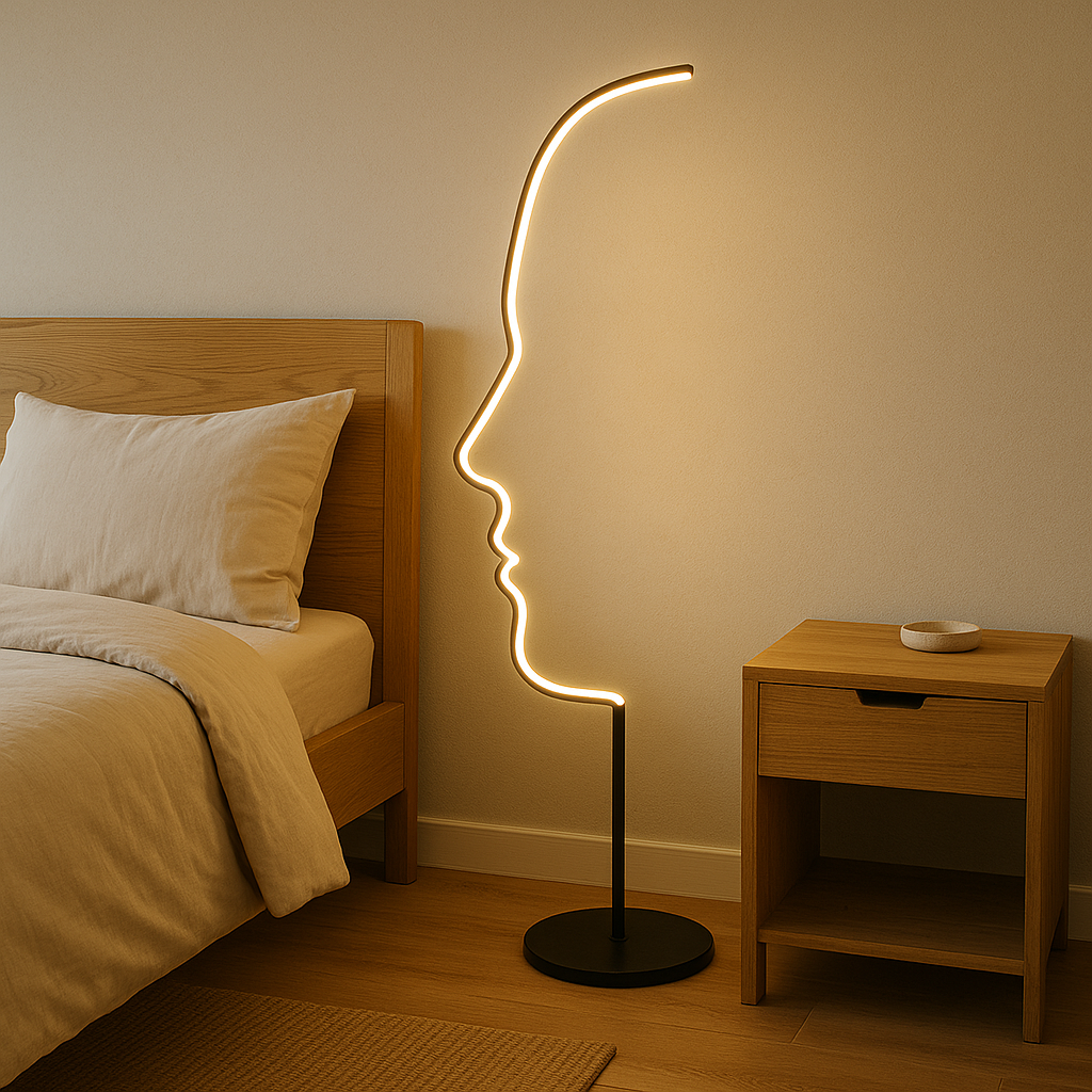 Floor Lamp Aluminium LED 56.0 cm Black Living Room Decorative Ambient Lighting Statement Piece | Thomler