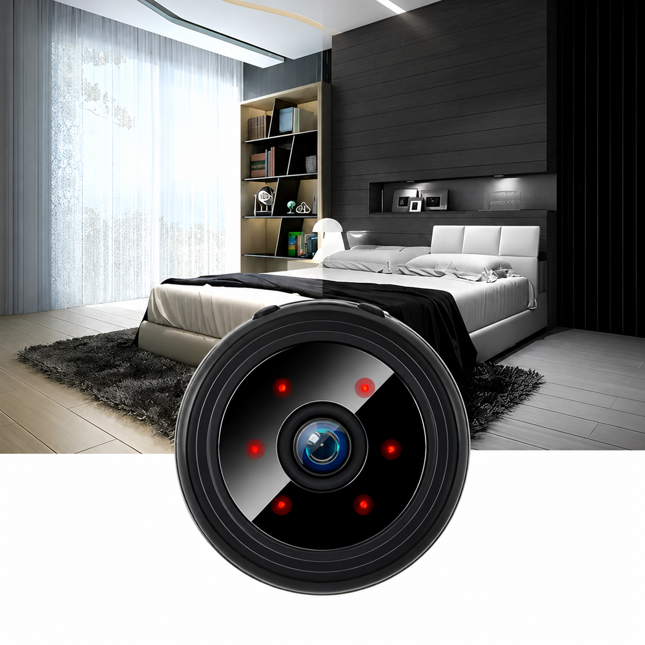 Compact HD Security Camera with Night Vision for Indoor & Outdoor Monitoring | 1080P Wireless Surveillance Cam | Motion Detection Alerts | Thomler