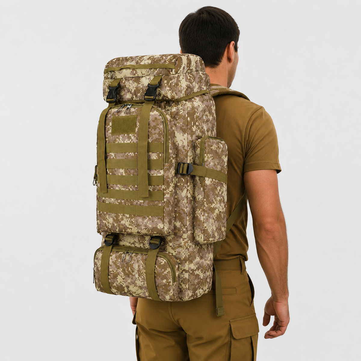 80L Expedition Hiking Backpack – Tactical Multi-Day Trekking Pack with MOLLE Webbing & Padded Straps for Camping & Travel | Thomler