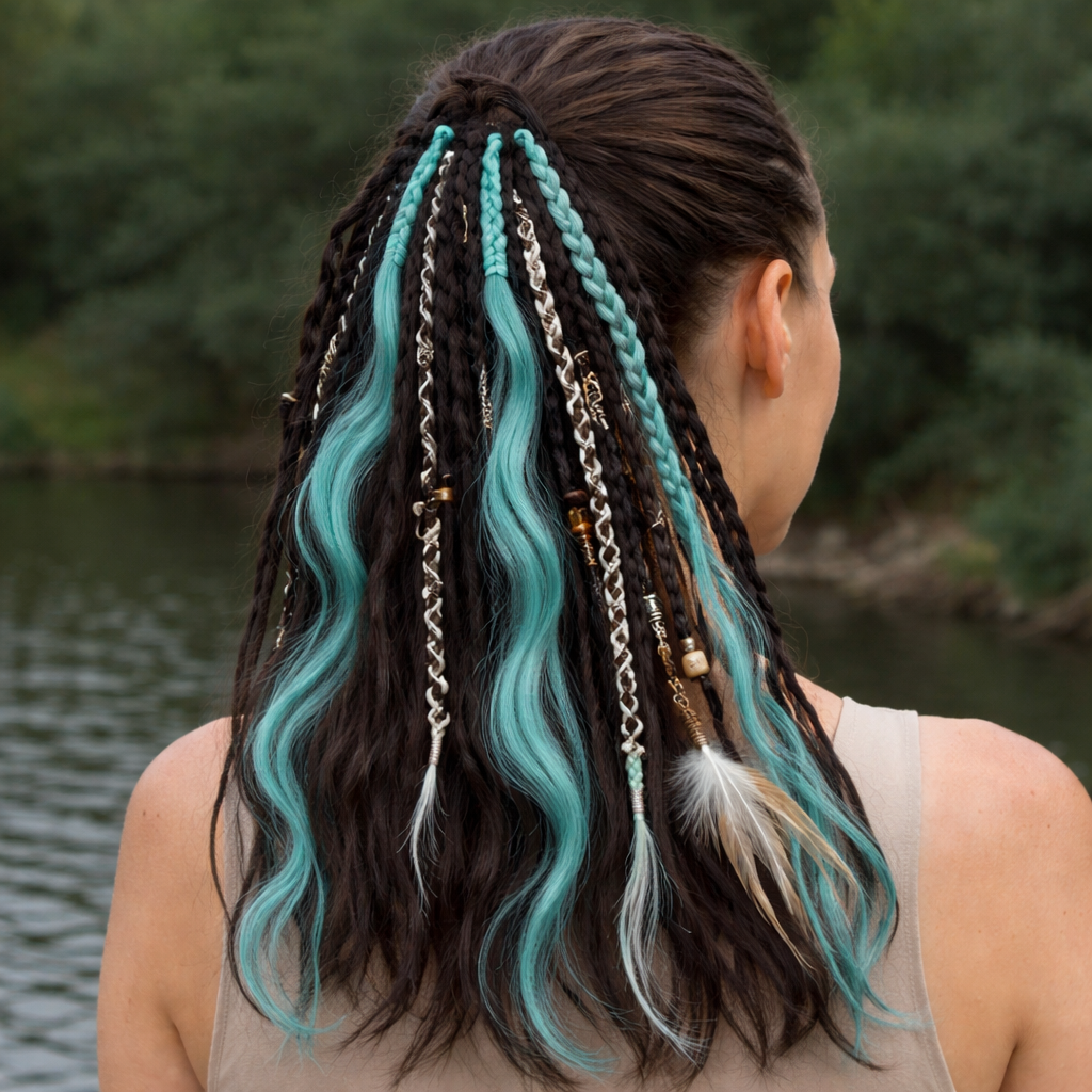 Boho Hair Extension Ponytail with Beads & Shells – Instant Festival Look for Women | Thomler